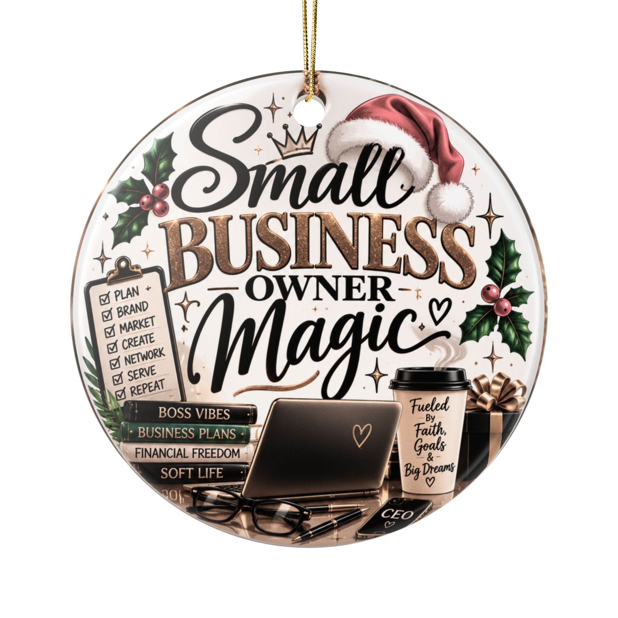 Small Business Owner Magic Ceramic Ornament – Entrepreneur Christmas Gift