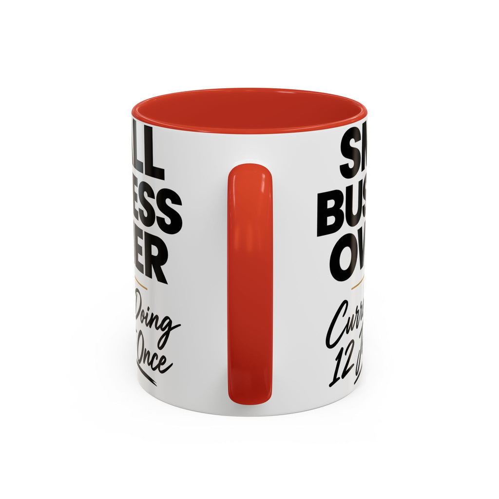 Small Business Owner Mug | “Currently Doing 12 Jobs at Once” Funny Entrepreneur Coffee Cup