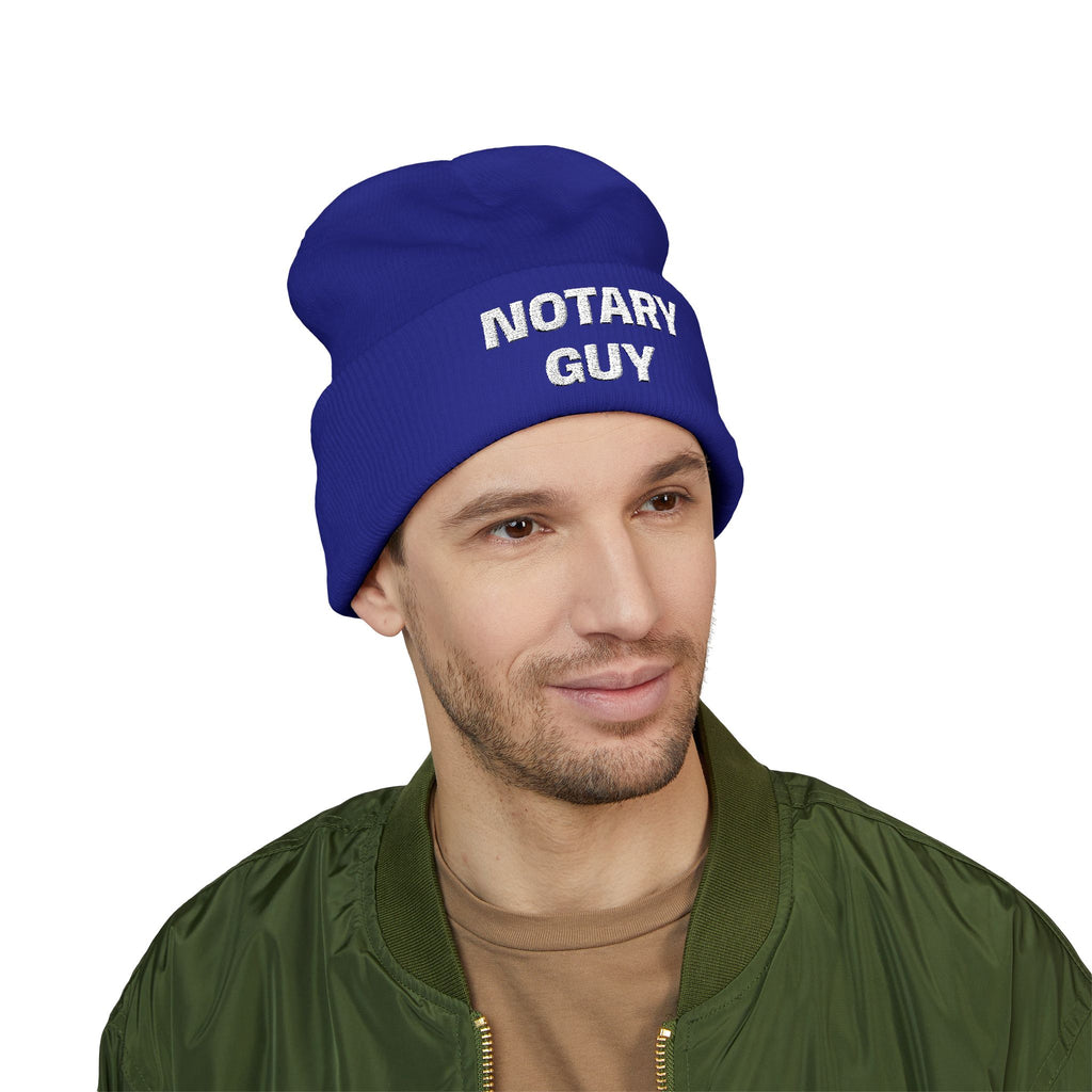 Notary Guy Embroidered Cuffed Beanie | Men's Notary Public Winter Hat