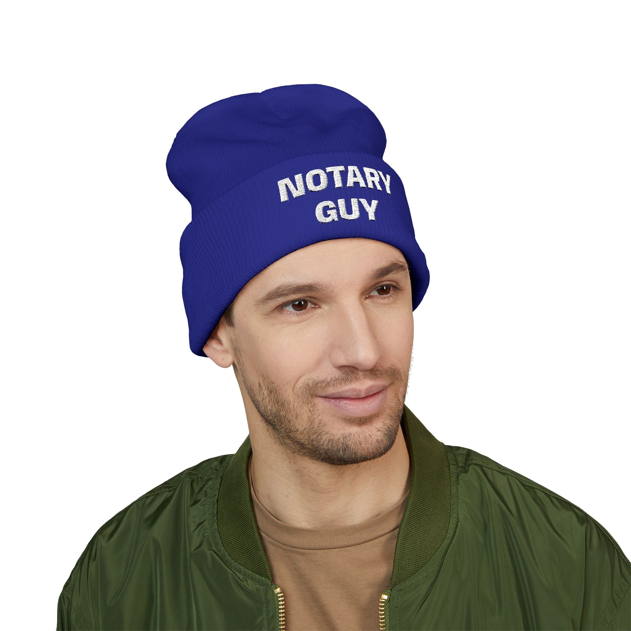 Notary Guy Embroidered Cuffed Beanie | Men's Notary Public Winter Hat