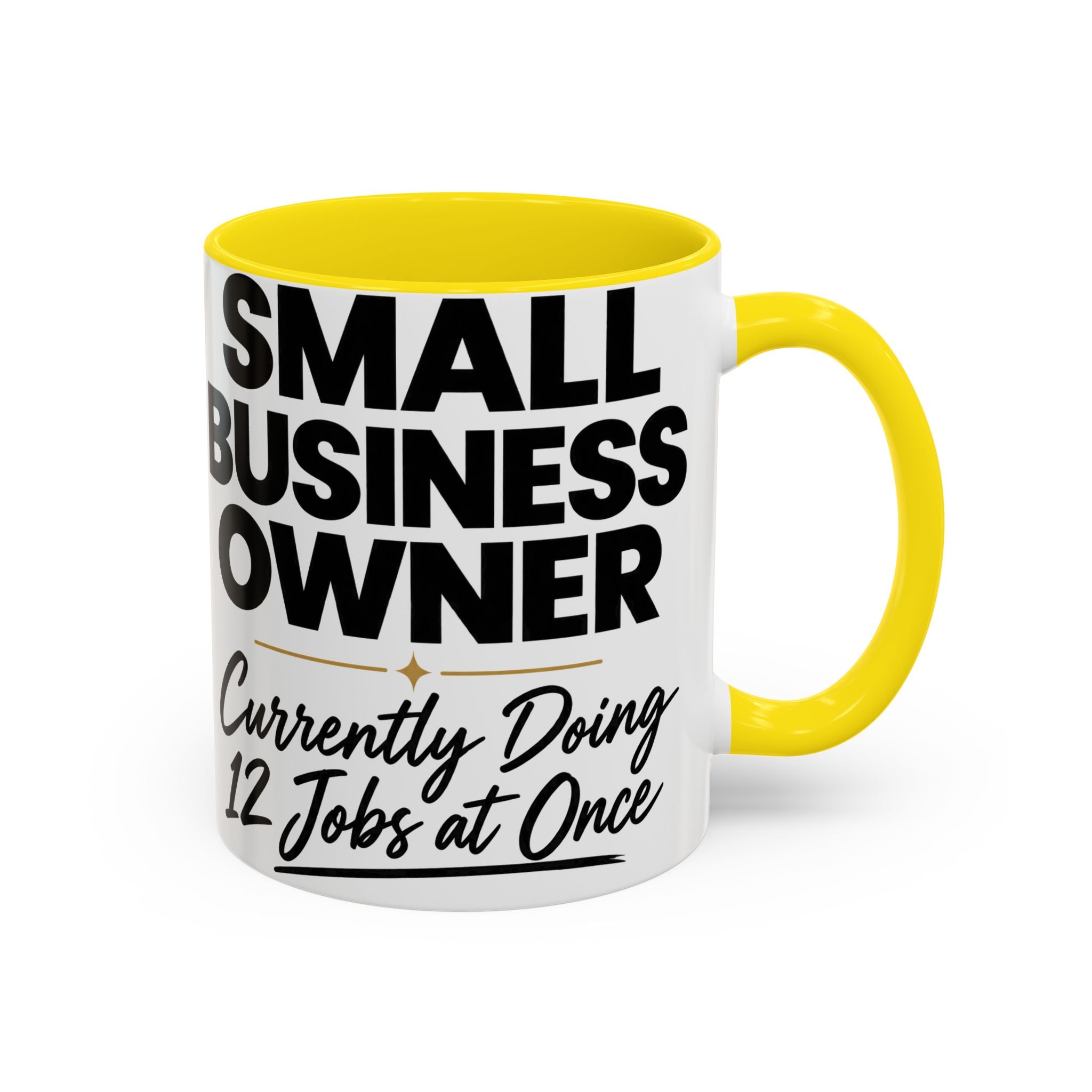 Small Business Owner Mug | “Currently Doing 12 Jobs at Once” Funny Entrepreneur Coffee Cup