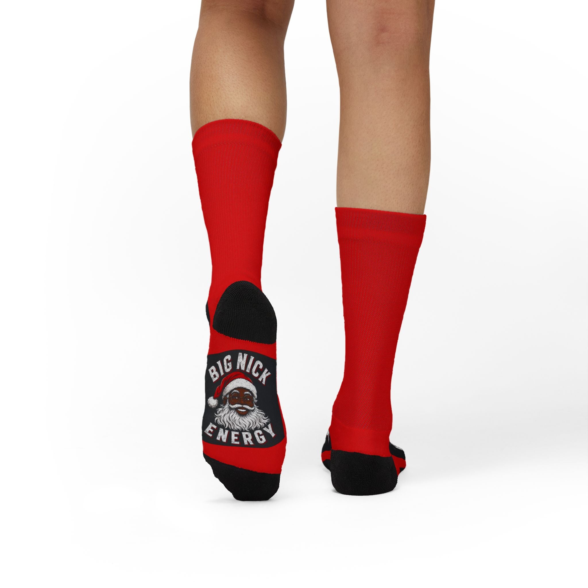 Big Nick Energy Christmas Socks | Funny Santa Holiday Crew Socks | Festive Stocking Stuffer
