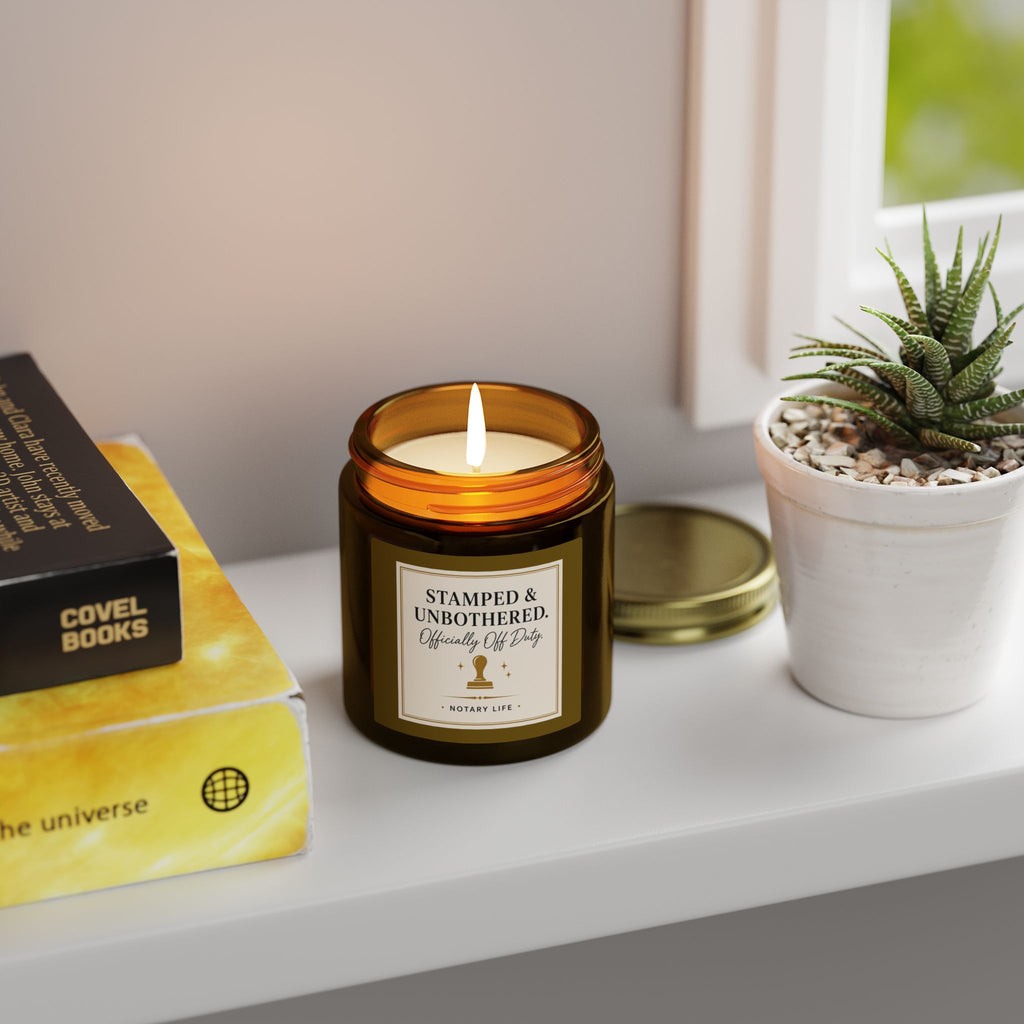 Stamped & Unbothered. Officially Off Duty. | Notary Life Scented Candle (4oz & 9oz)