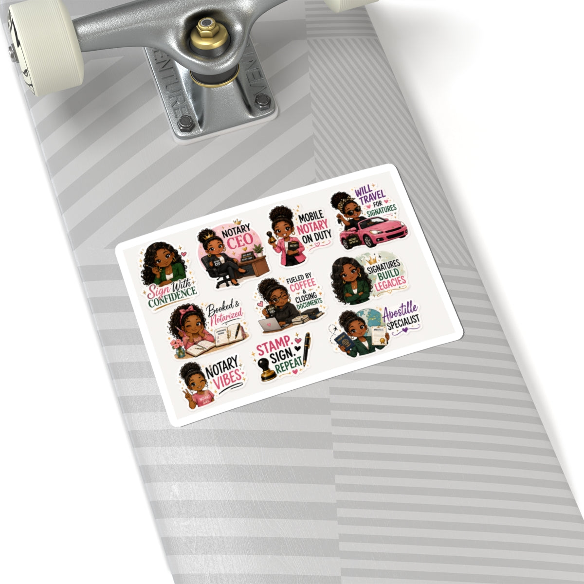 💼 Signature Success Collection | Kawaii Notary Vinyl Stickers