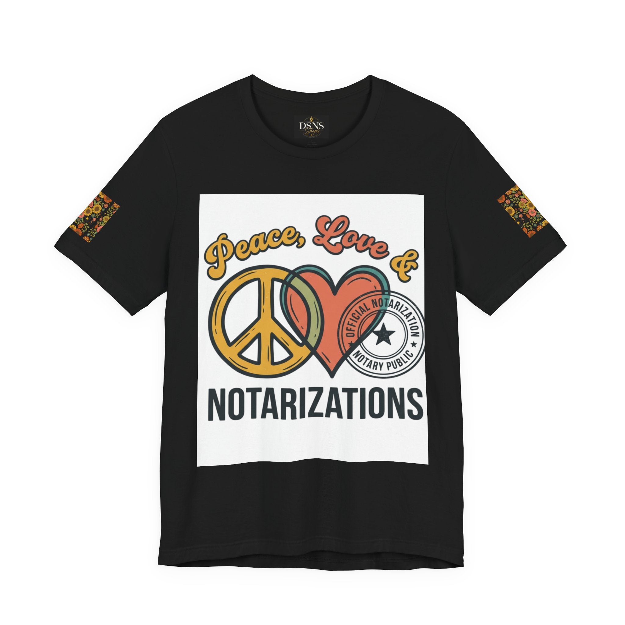 Peace, Love & Notarizations Unisex Jersey T-Shirt ☮️❤️🖋️