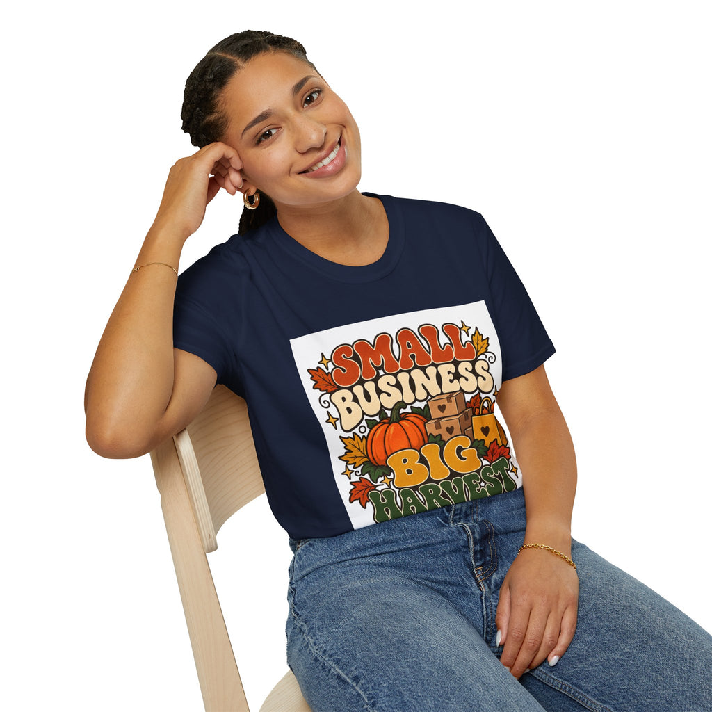 Small Business Big Harvest Graphic T-Shirt — Retro Fall Entrepreneur Tee