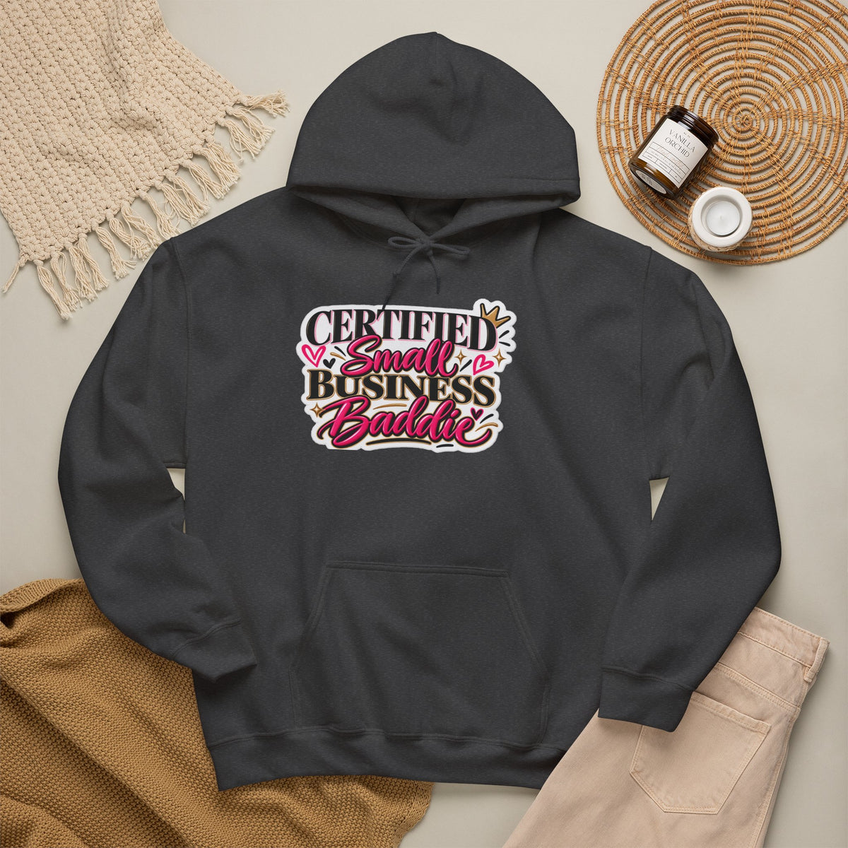 Certified Small Business Baddie Hoodie — Bold Women Entrepreneur Graphic Sweatshirt