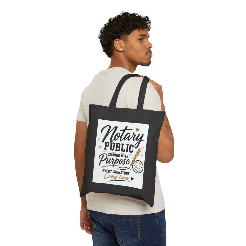 Notary Public “Signing With Purpose” Cotton Canvas Tote Bag