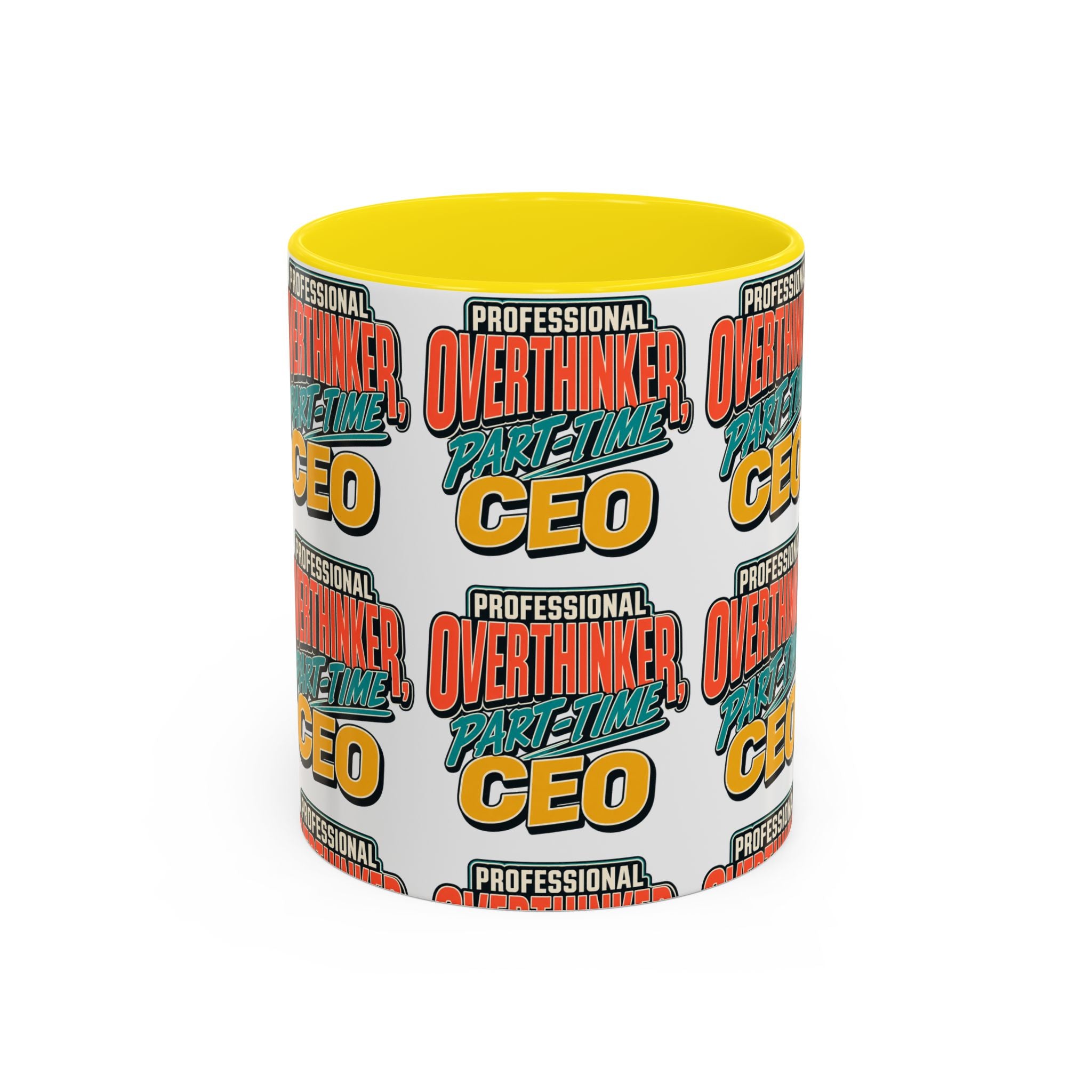 Professional Overthinker Part-Time CEO Mug | Funny Small Business Owner Coffee Cup | Entrepreneur and Side-Hustle Gift