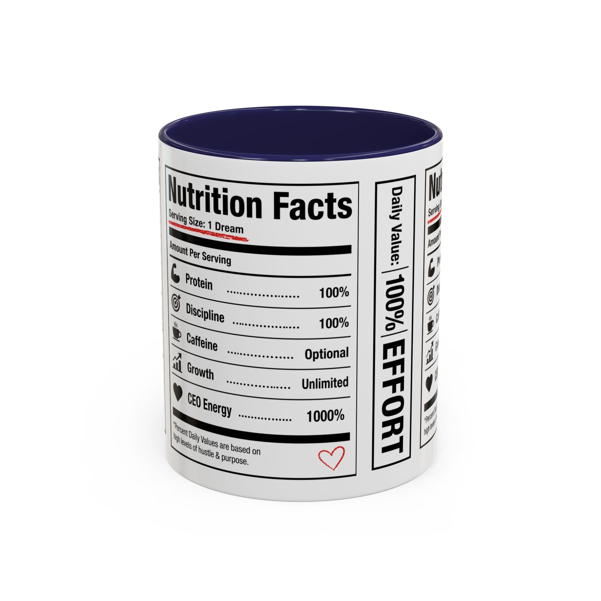 Entrepreneur Nutrition Facts Accent Coffee Mug | CEO Motivation Coffee Cup (11oz, 15oz)
