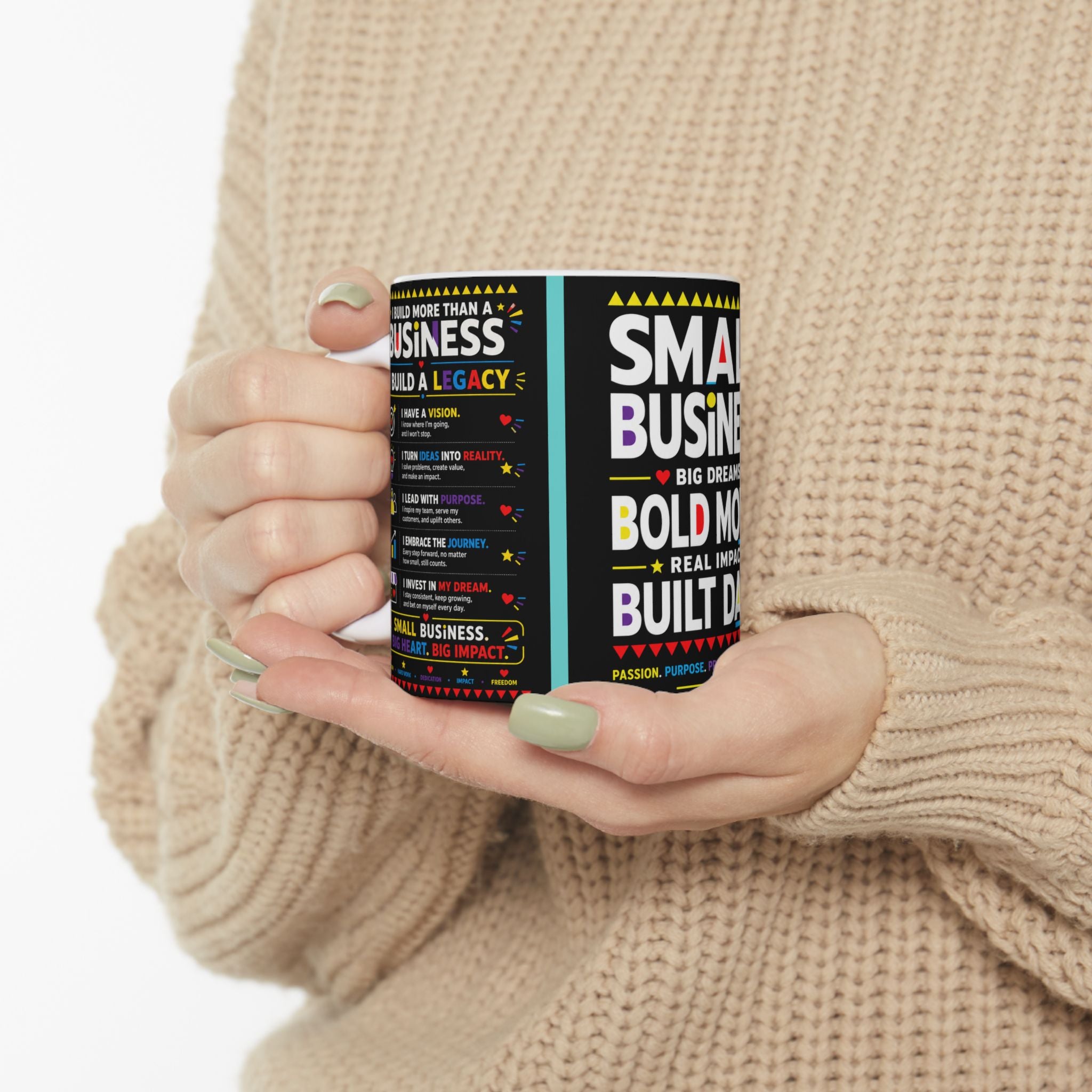 Small Business. Big Dreams. Bold Moves. Coffee Mug | Entrepreneur Gift | Business Owner Motivation Mug | 11oz & 15oz Ceramic Cup