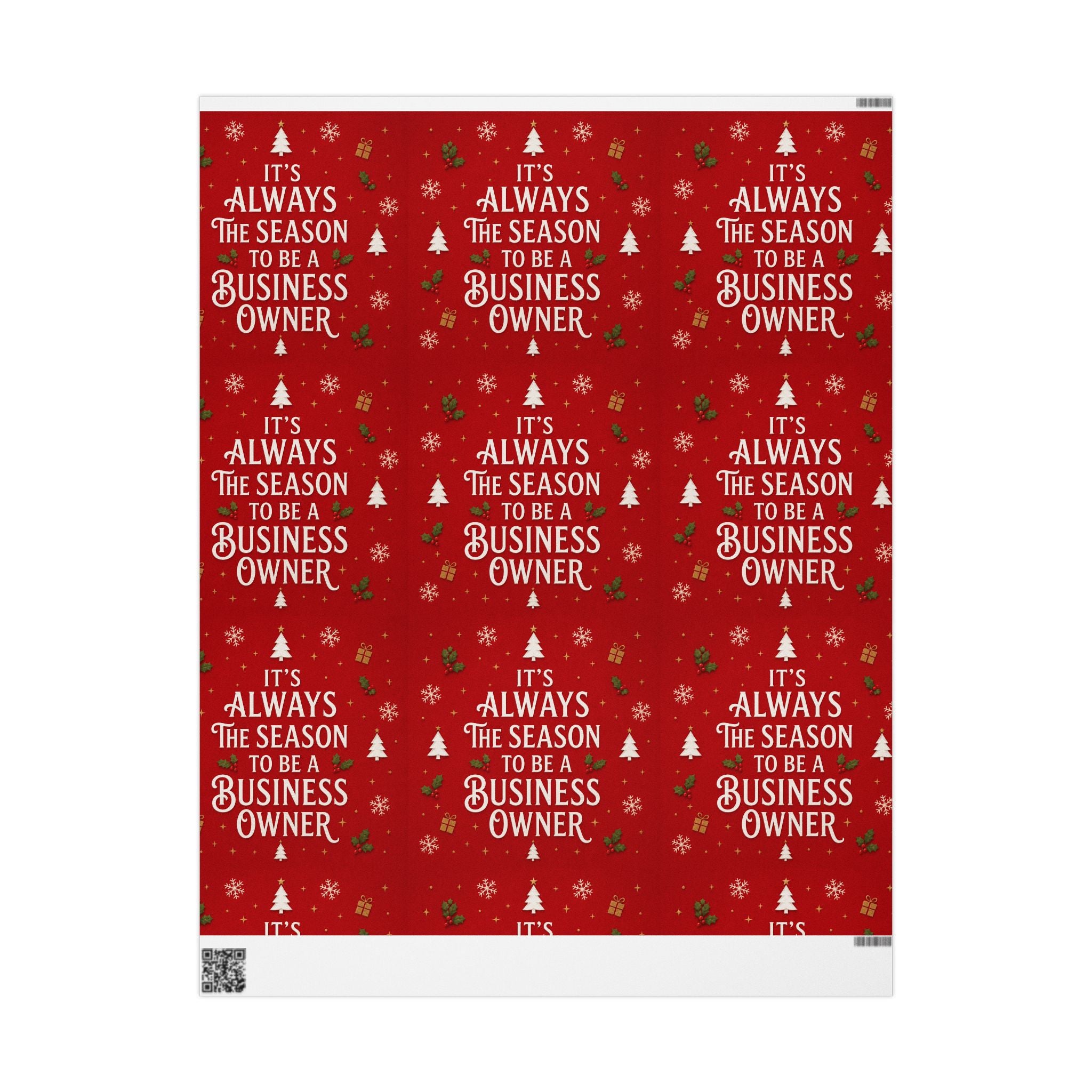 🎄 It’s Always the Season to Be a Business Owner Wrapping Paper – Red Holiday Entrepreneur Gift Wrap 🎁