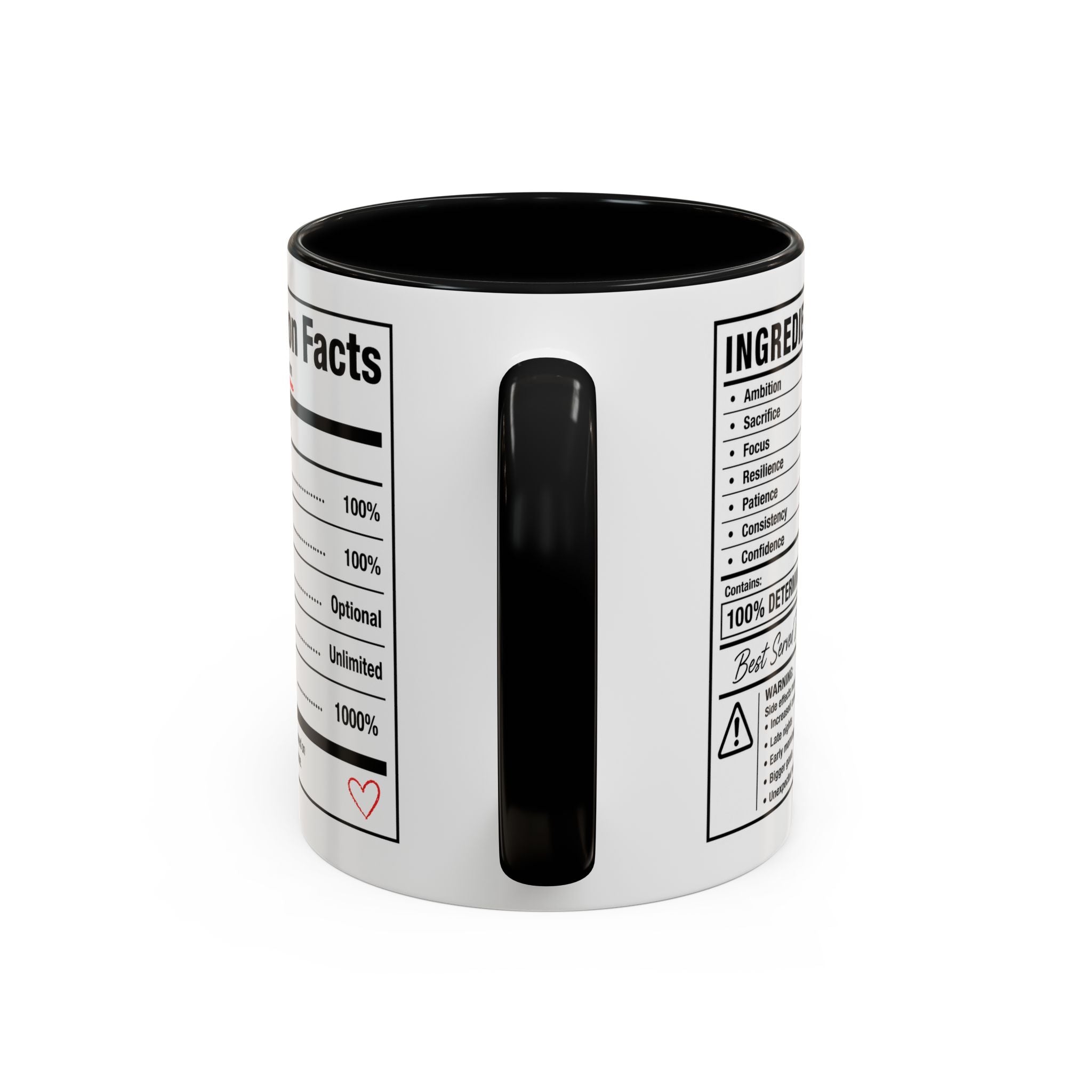 Entrepreneur Nutrition Facts Accent Coffee Mug | CEO Motivation Coffee Cup (11oz, 15oz)