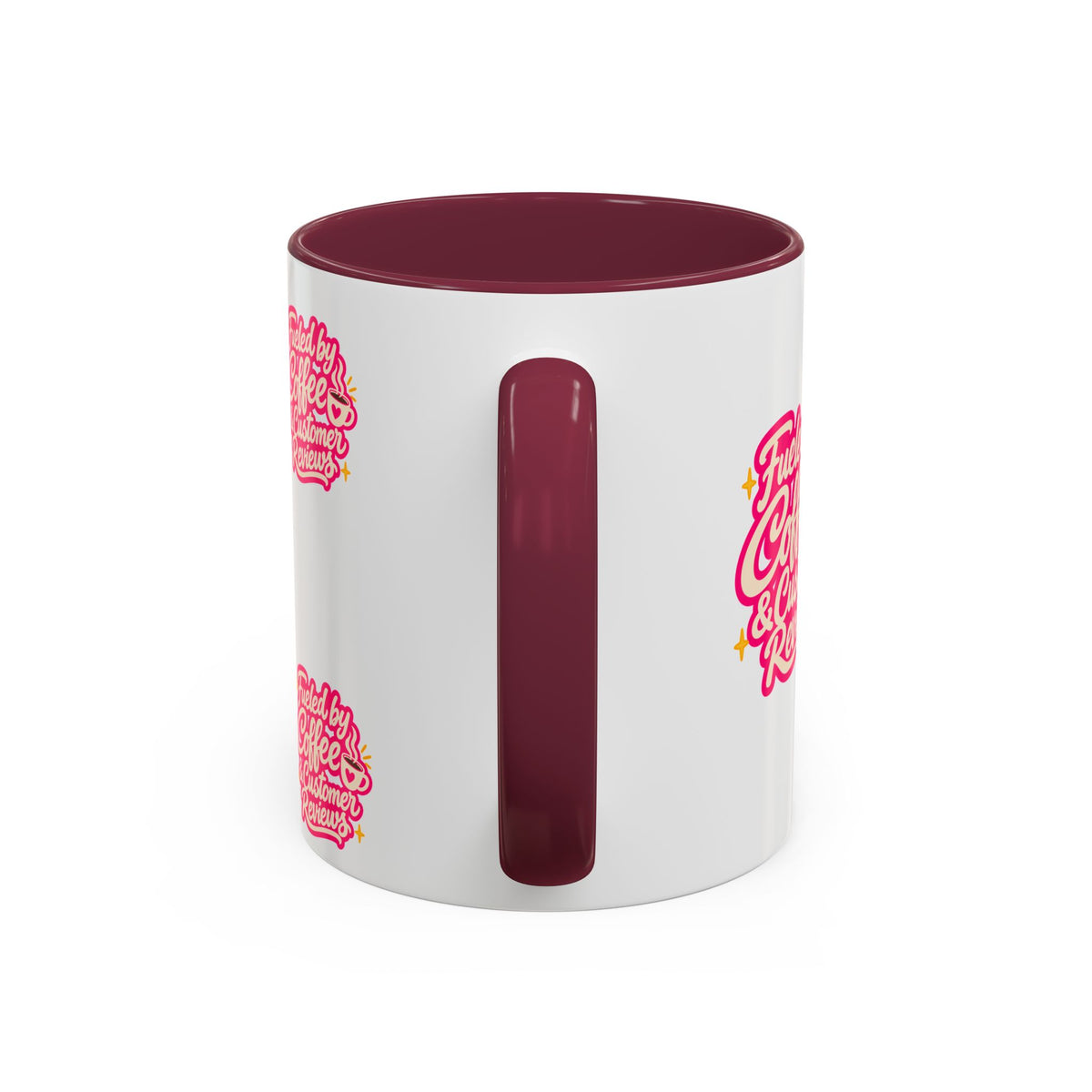 Fueled by Coffee & Customer Reviews Accent Mug — Small-Business Owner Coffee Cup