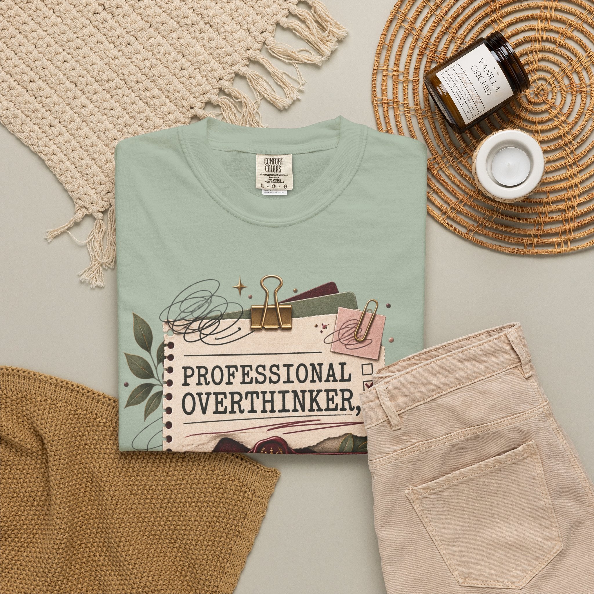 Professional Overthinker Part-Time CEO T-Shirt | Funny Small Business Owner Graphic Tee | Entrepreneur Gift | Garment-Dyed Shirt