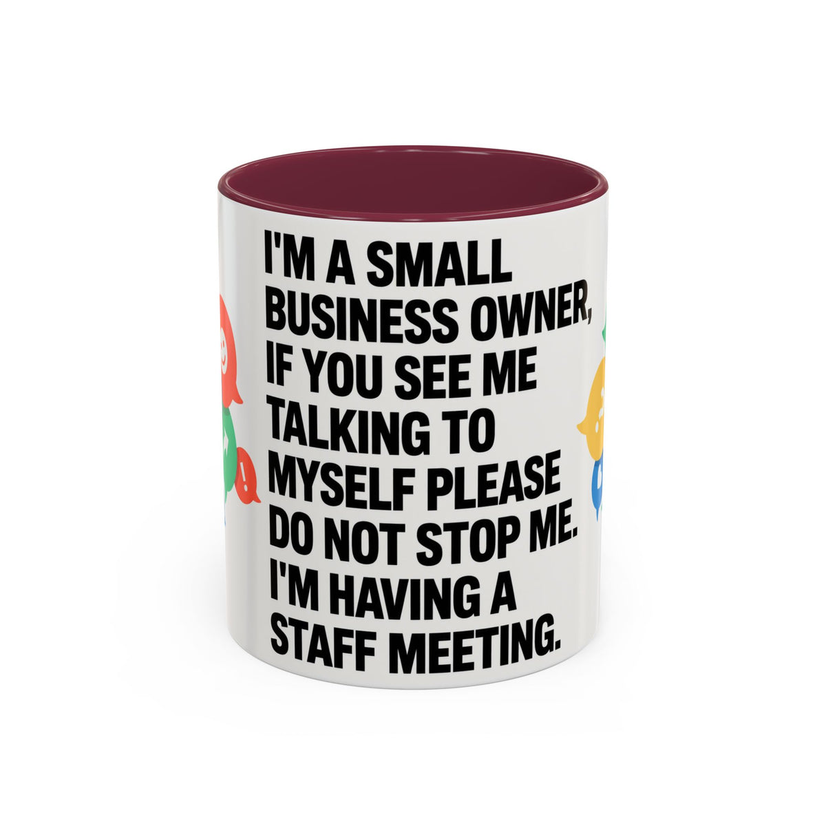 Small Business Owner Staff Meeting Mug — Funny Entrepreneur Coffee Cup