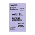 Soft Life. Serious Business. Lavender Hand Towel — Trendy Minimal Text Pattern