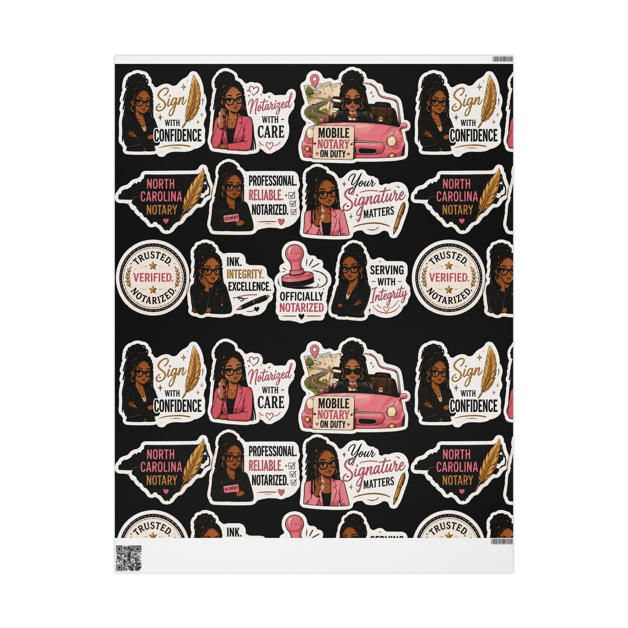 North Carolina Notary Wrapping Paper – Mobile Notary Gift Wrap💗✍🏾🎁✨
