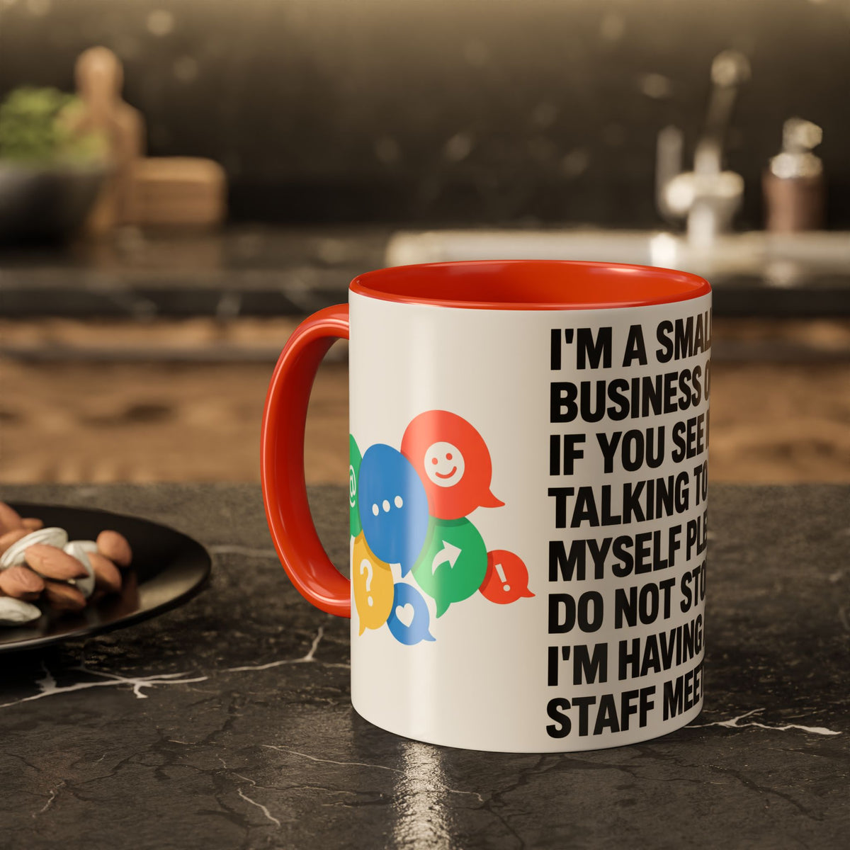 Small Business Owner Staff Meeting Mug — Funny Entrepreneur Coffee Cup