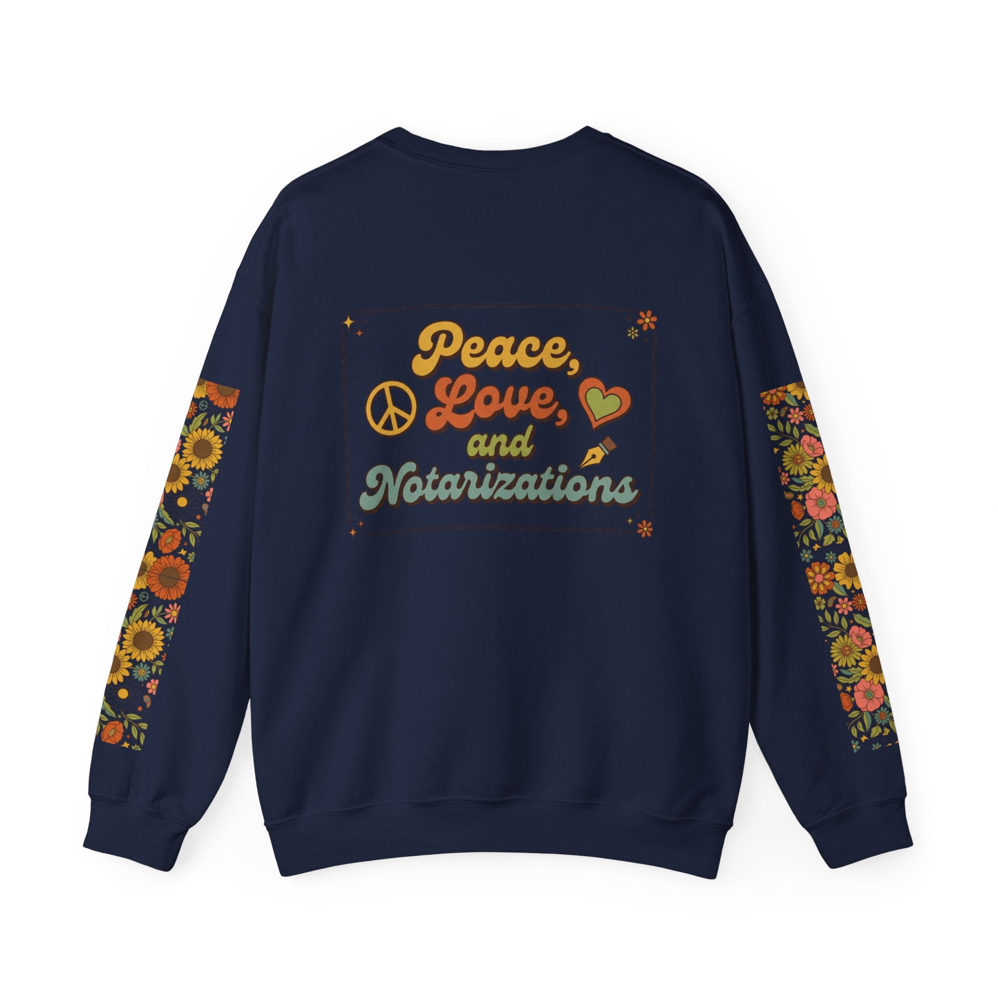 Peace, Love & Notarizations Cozy  Crewneck Sweatshirt ☮️❤️🖋️