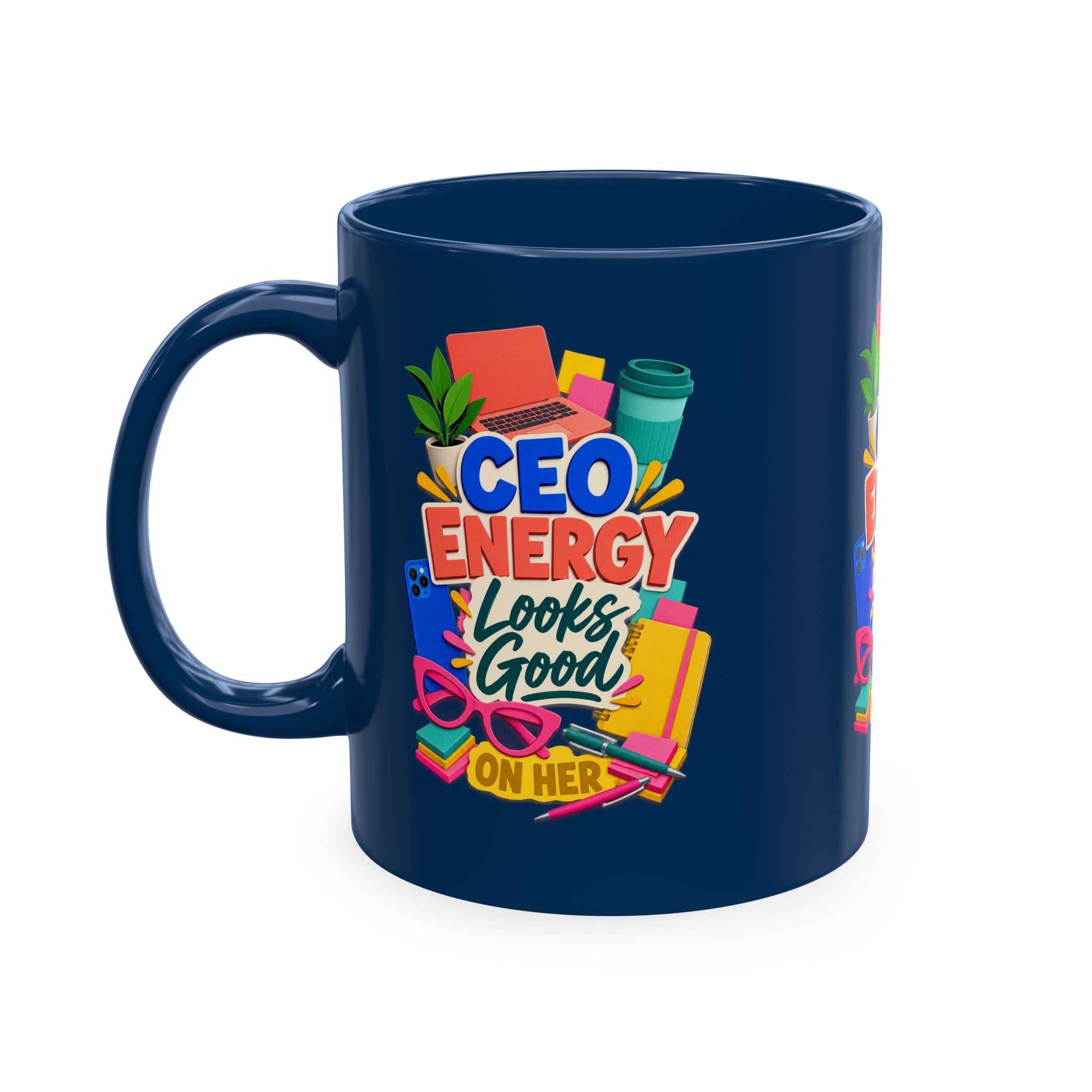 CEO Energy Looks Good on Her Mug | Women in Business Coffee Cup | Female Entrepreneur Gift | Boss Lady Office Mug