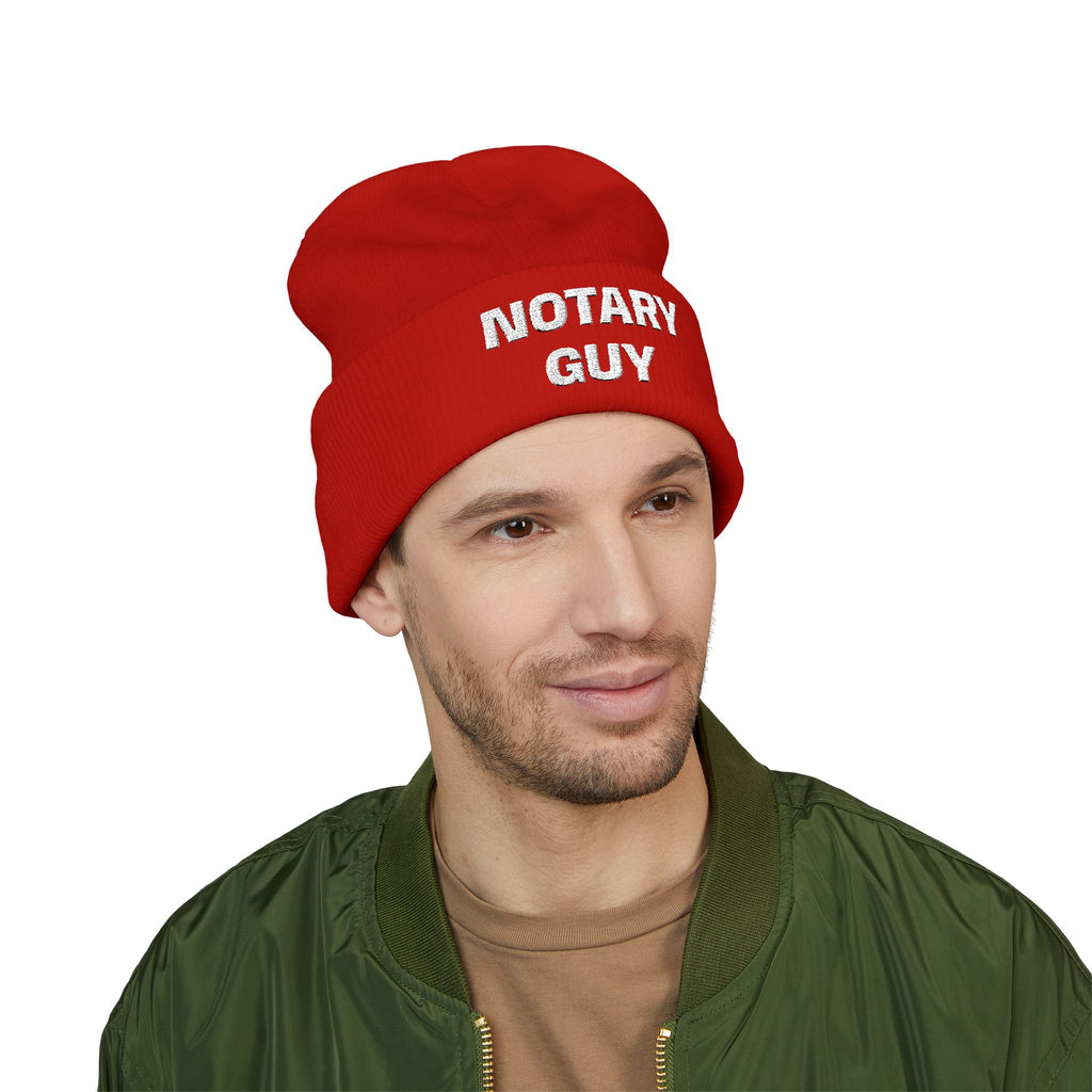 Notary Guy Embroidered Cuffed Beanie | Men's Notary Public Winter Hat