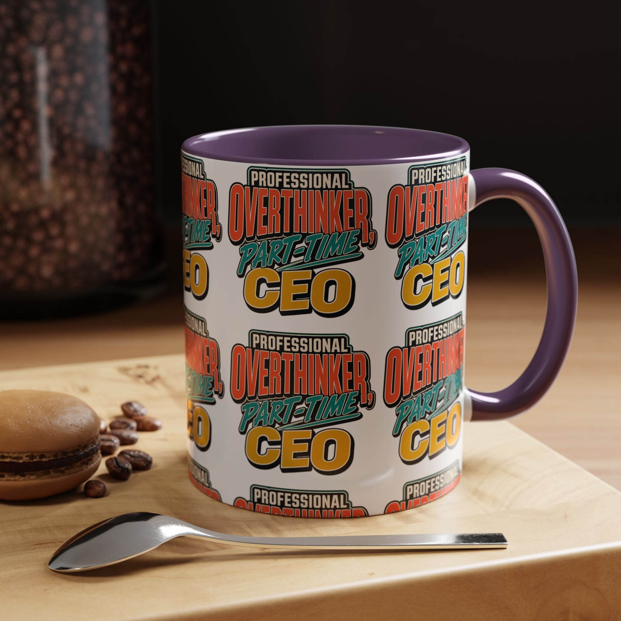 Professional Overthinker Part-Time CEO Mug | Funny Small Business Owner Coffee Cup | Entrepreneur and Side-Hustle Gift