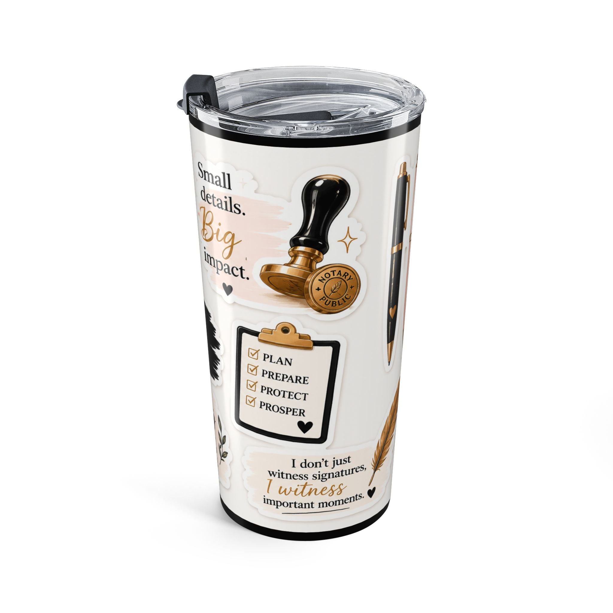 Notary Affirmation 20oz Tumbler — “Nailed It” Notary Lifestyle Travel Cup