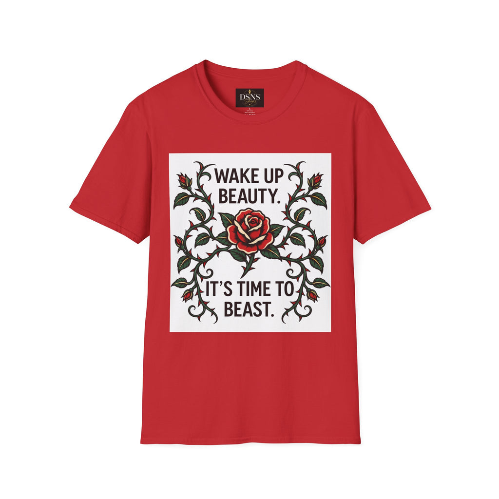 Wake Up Beauty, It’s Time to Beast Tee — Rose & Thorn Graphic Shirt