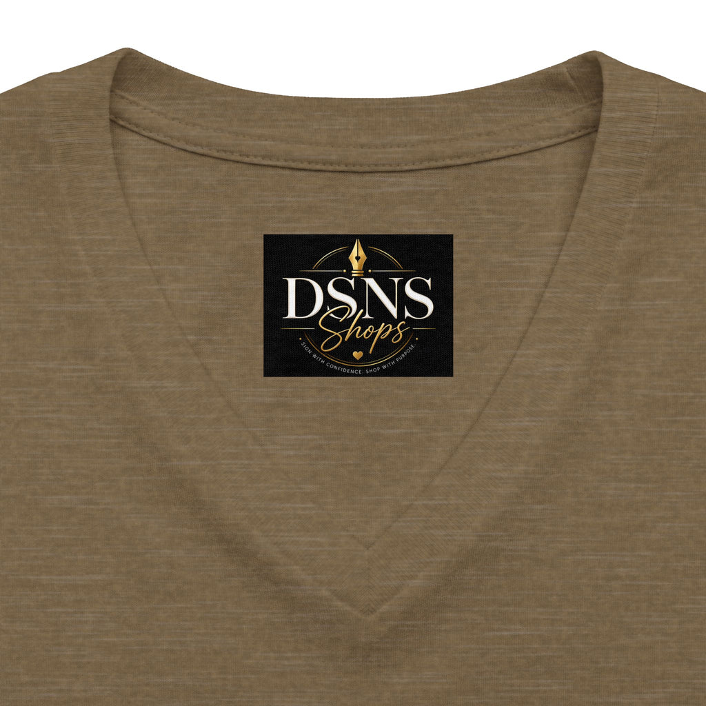Peace, Love & Notarizations Women's Relaxed V-Neck Tee ☮️❤️🖋️