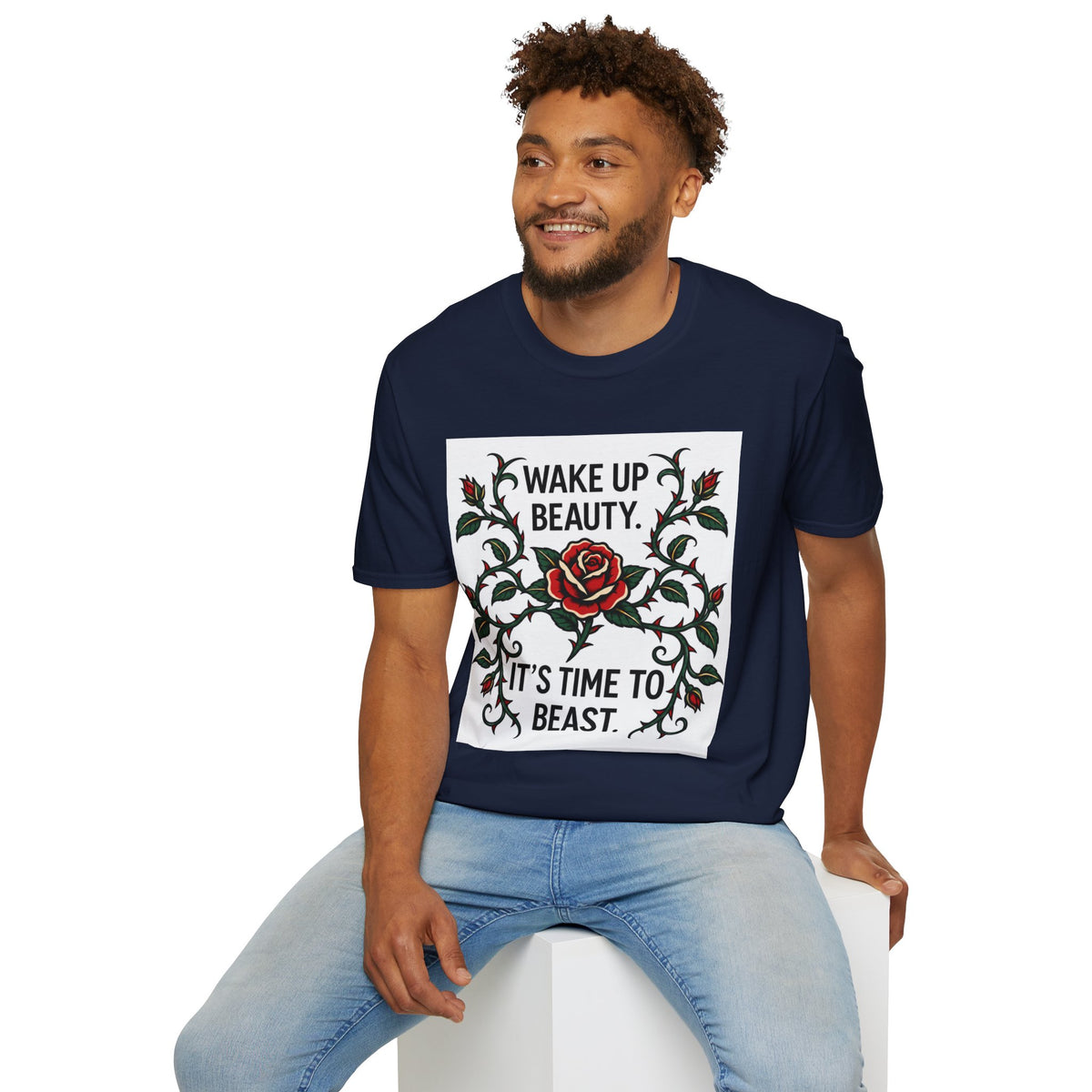 Wake Up Beauty, It’s Time to Beast Tee — Rose & Thorn Graphic Shirt
