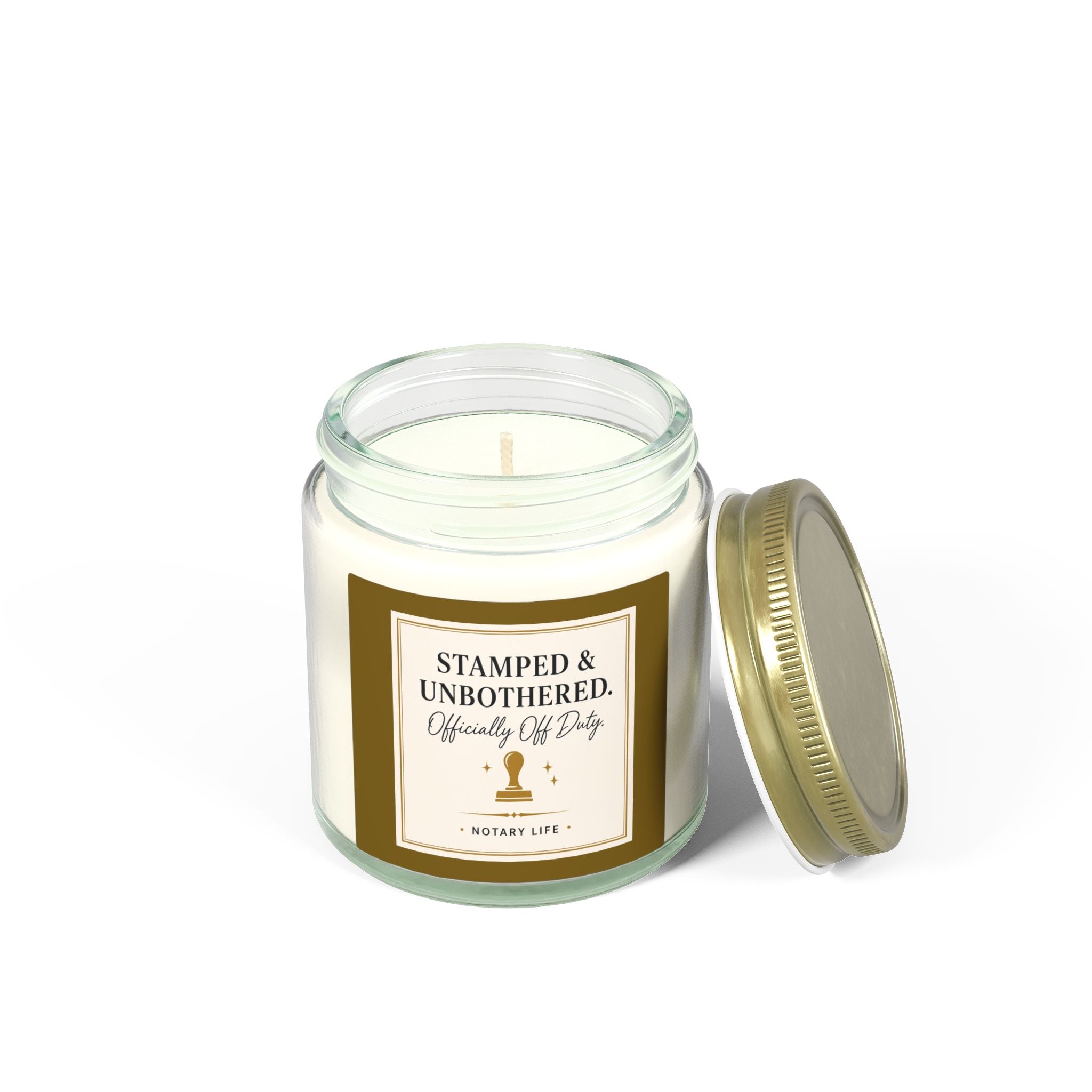 Stamped & Unbothered. Officially Off Duty. | Notary Life Scented Candle (4oz & 9oz)