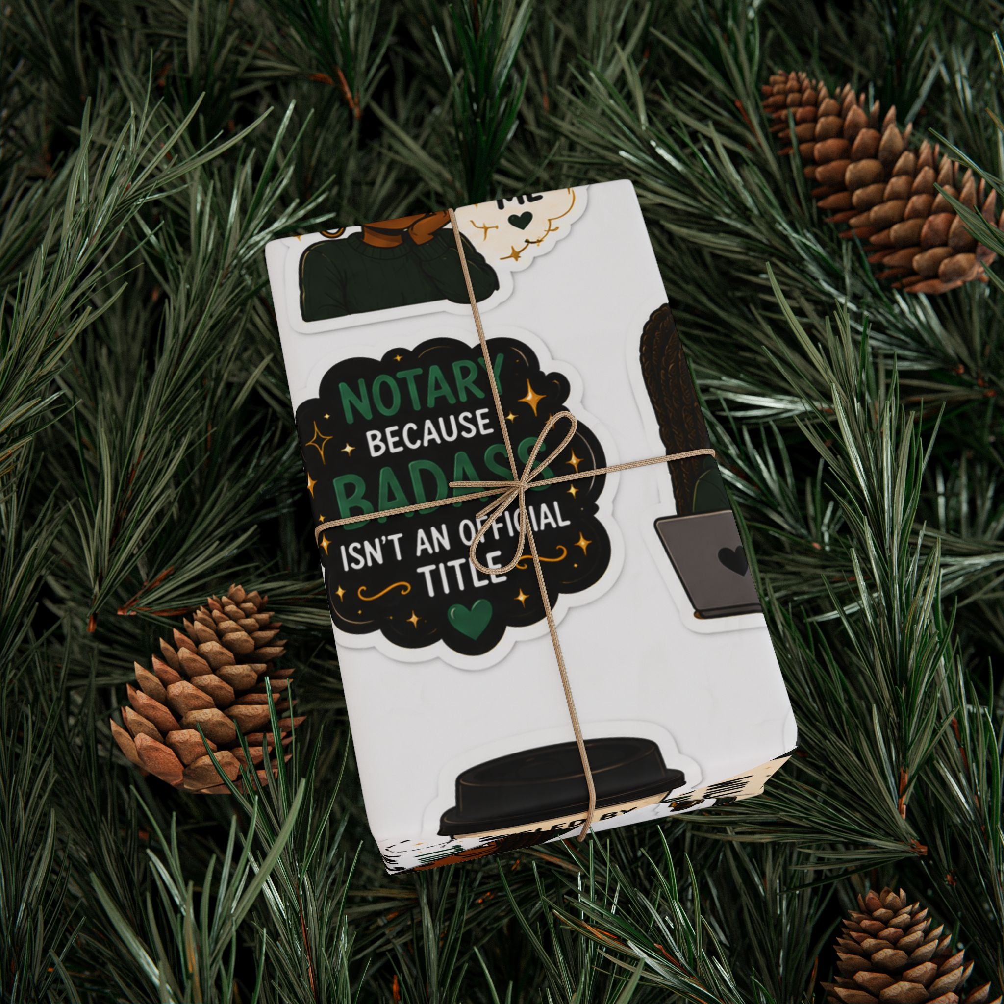 ✍🏾☕ Notary Life Wrapping Paper – Funny Notary Gift Wrap 🎁