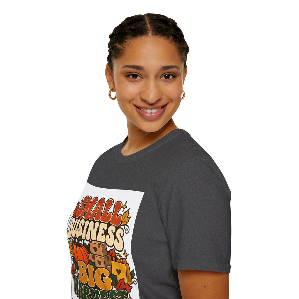 Small Business Big Harvest Graphic T-Shirt — Retro Fall Entrepreneur Tee