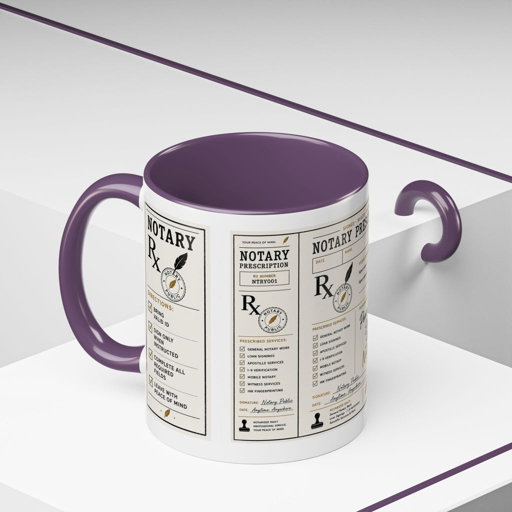 Notary Prescription | Accent Coffee Mug (11oz & 15oz)