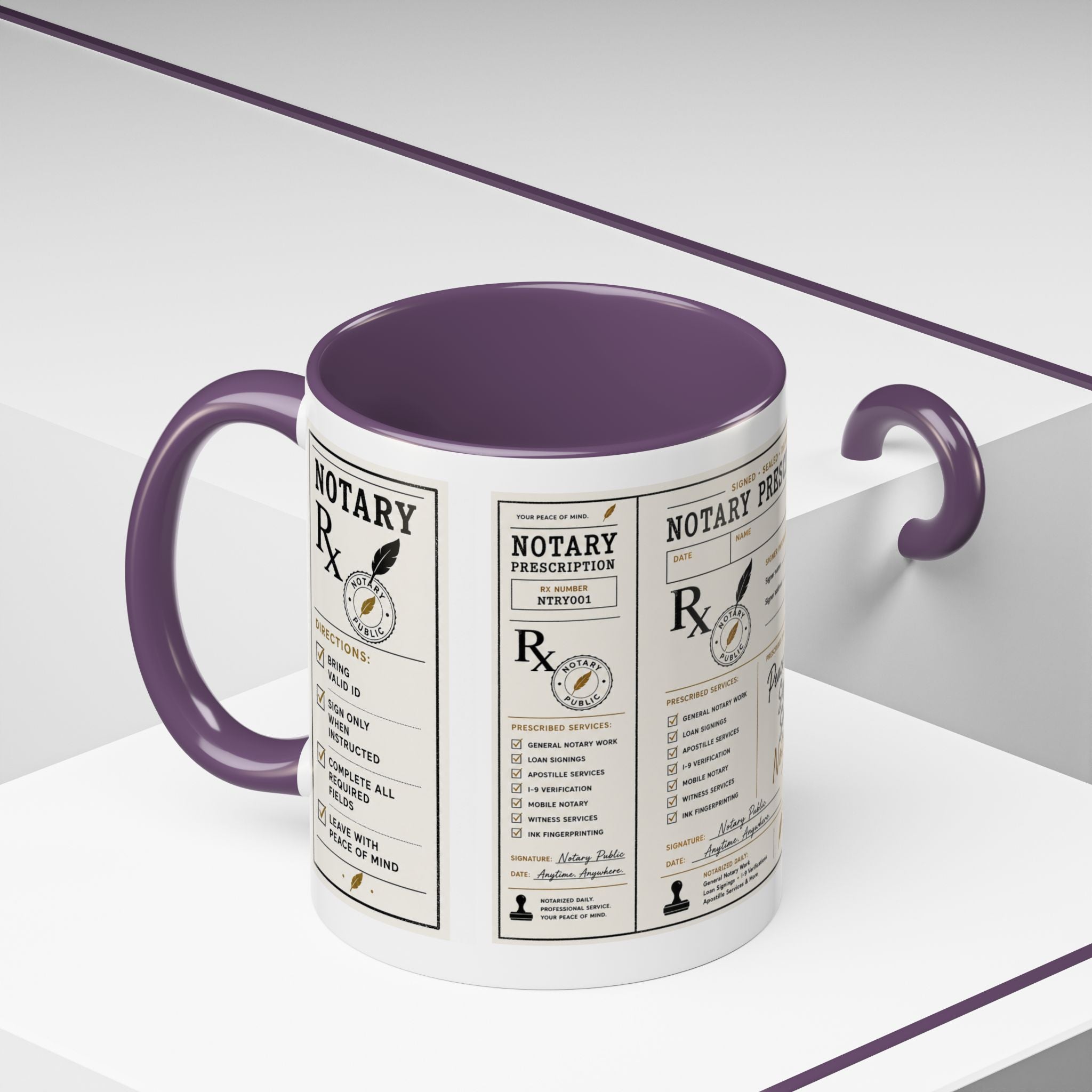 Notary Prescription | Accent Coffee Mug (11oz & 15oz)