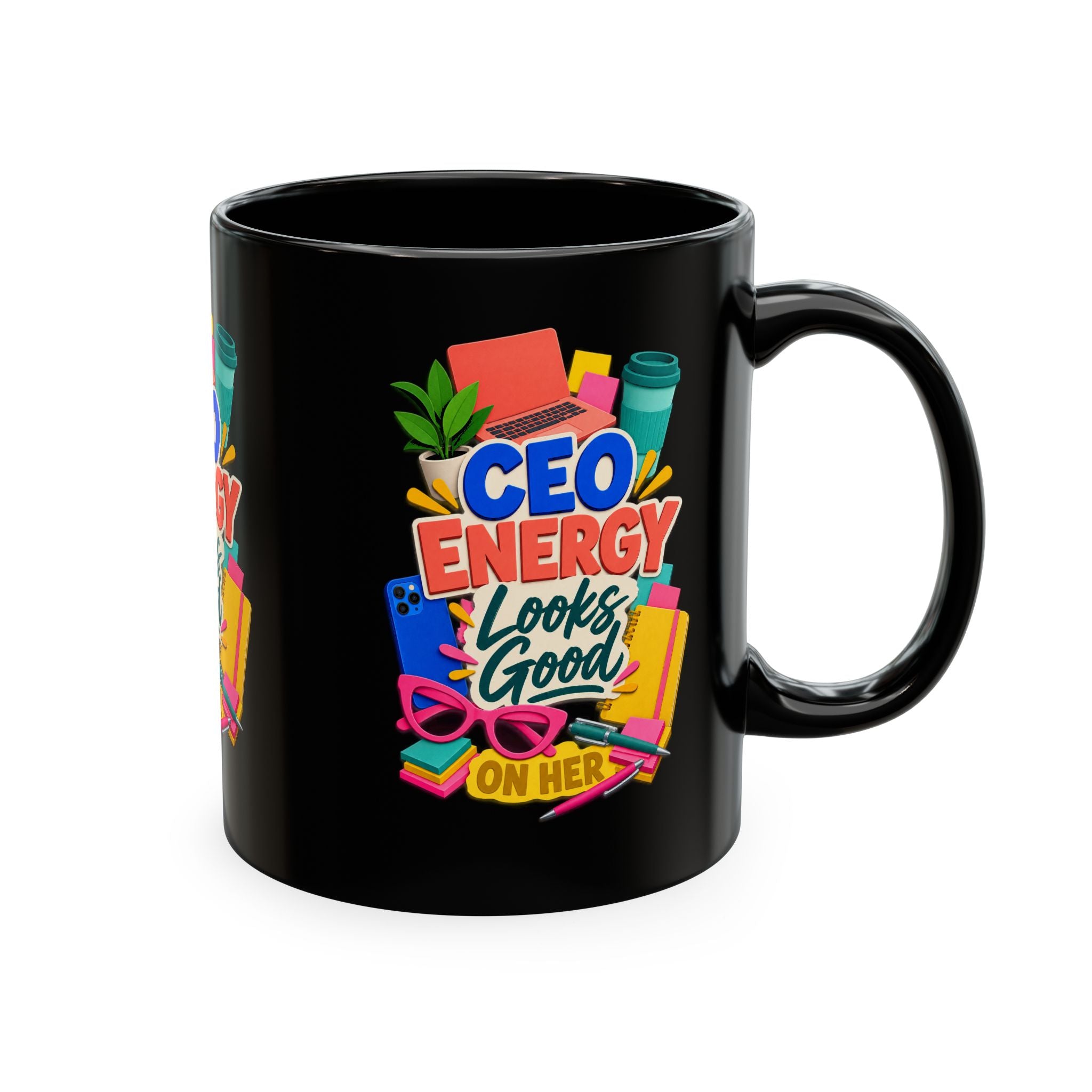 CEO Energy Looks Good on Her Mug | Women in Business Coffee Cup | Female Entrepreneur Gift | Boss Lady Office Mug