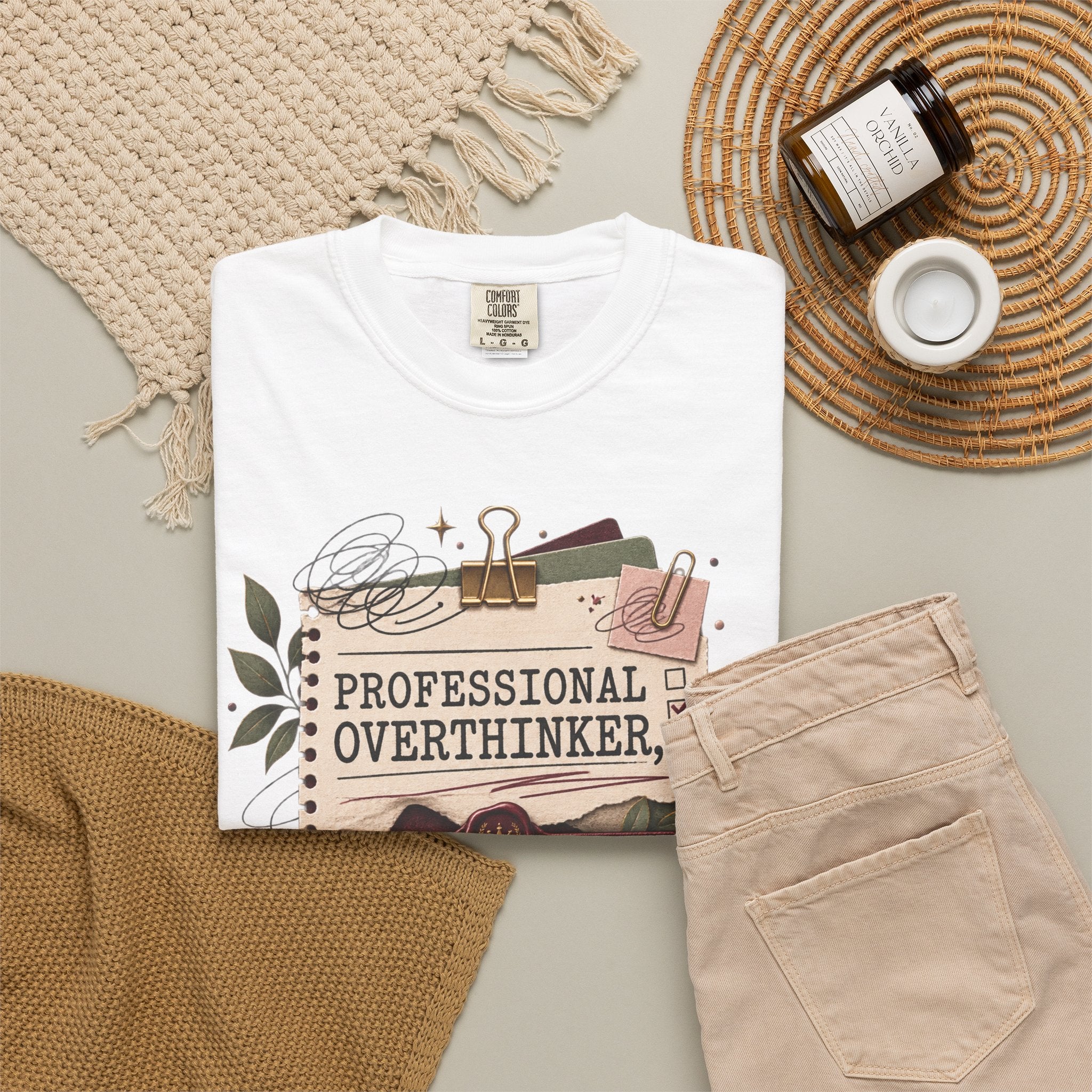 Professional Overthinker Part-Time CEO T-Shirt | Funny Small Business Owner Graphic Tee | Entrepreneur Gift | Garment-Dyed Shirt