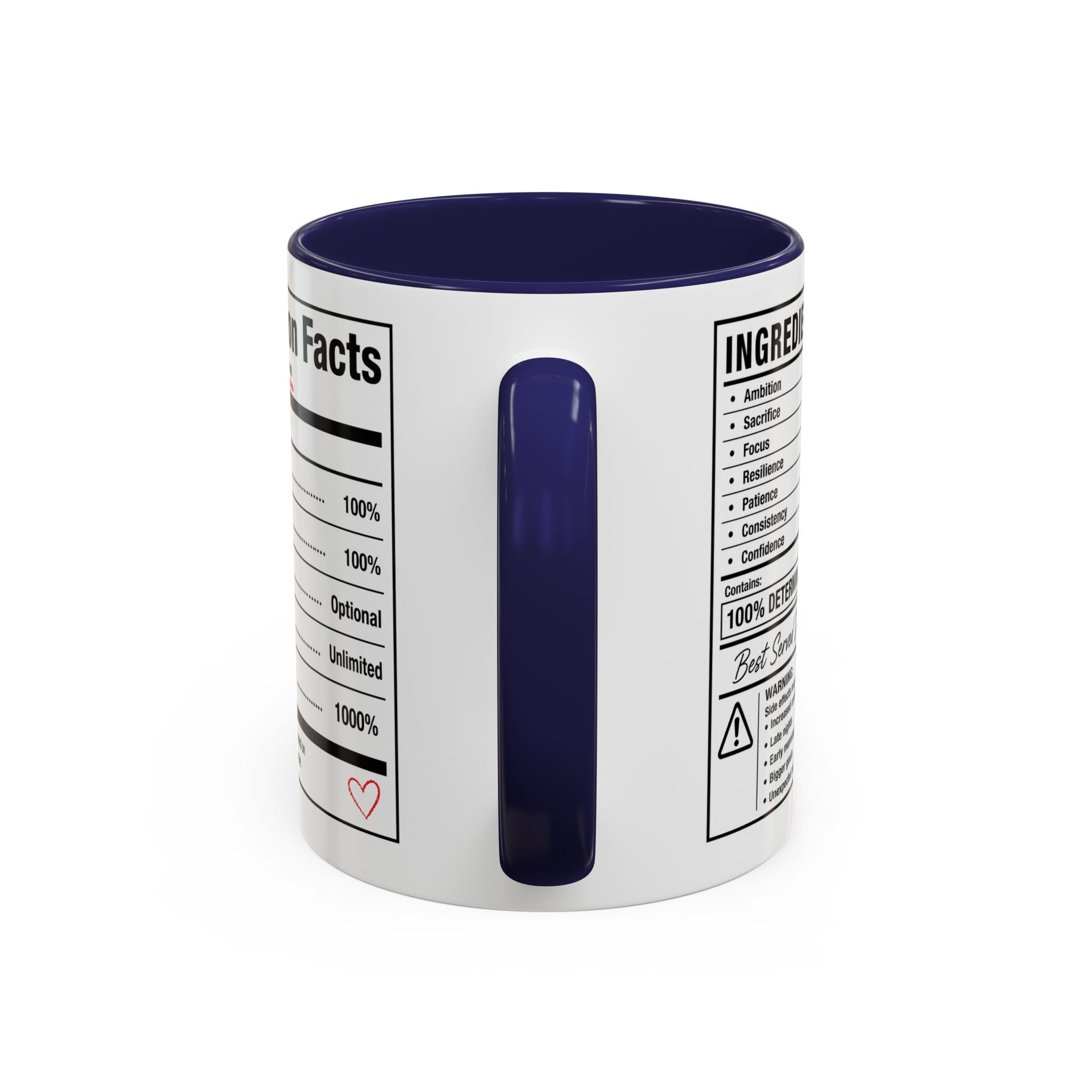 Entrepreneur Nutrition Facts Accent Coffee Mug | CEO Motivation Coffee Cup (11oz, 15oz)