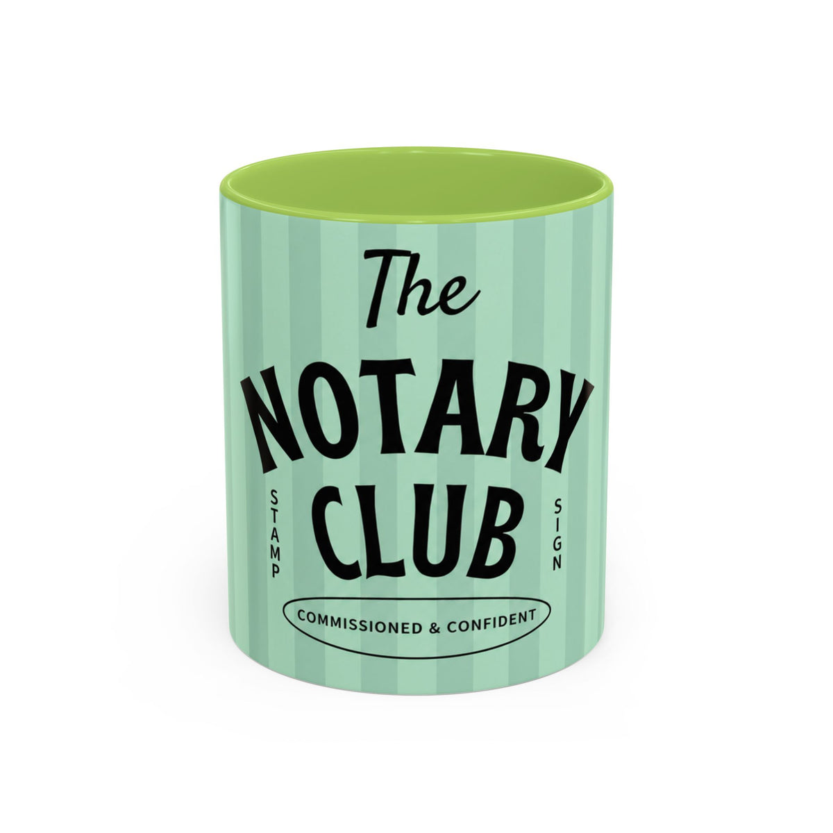 The Notary Club Accent Coffee Mug — Commissioned & Confident Notary Public Gift