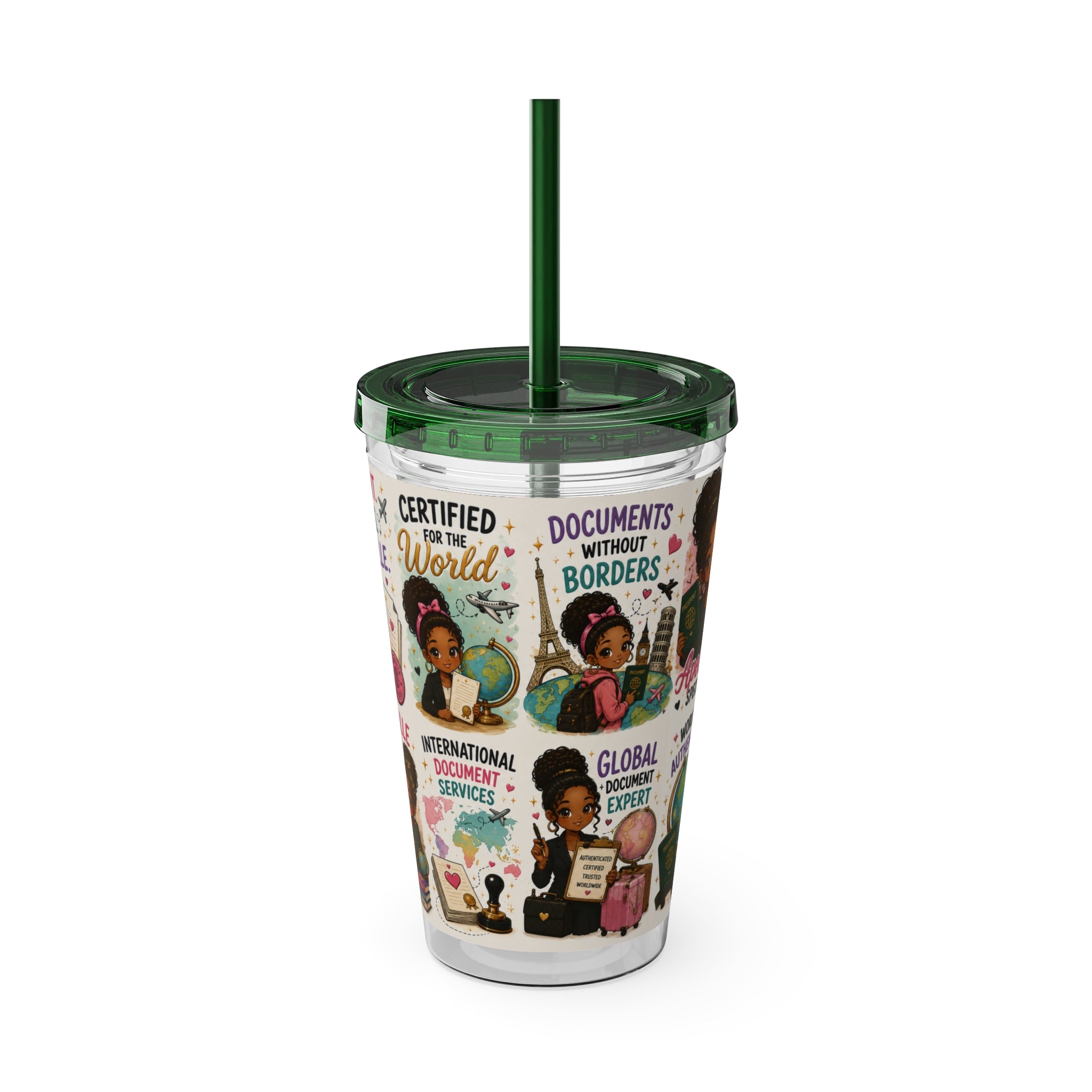 16 oz Acrylic Tumbler – Apostille Specialist Travel Collection | Double-Wall Notary Cup with Straw