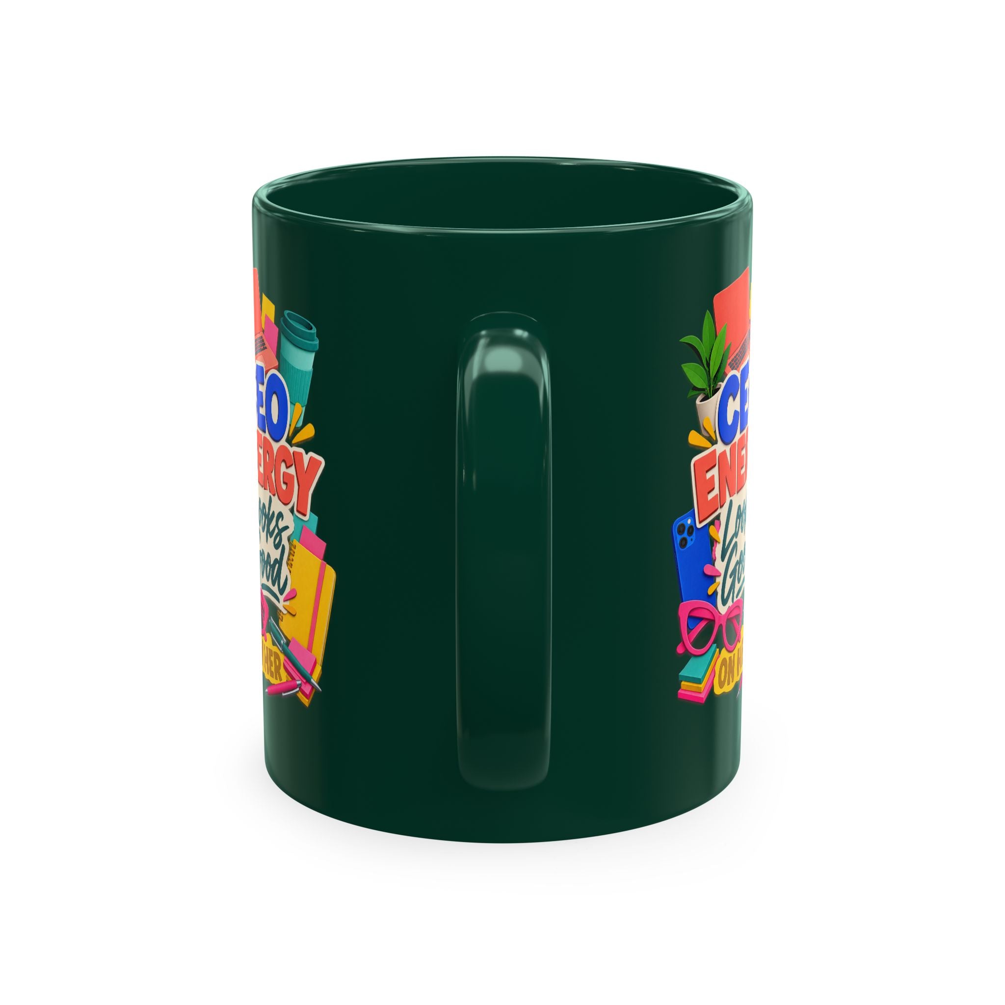 CEO Energy Looks Good on Her Mug | Women in Business Coffee Cup | Female Entrepreneur Gift | Boss Lady Office Mug