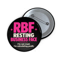 Pin Button — "RBF Resting Business Face" Funny Entrepreneur Lapel Pin