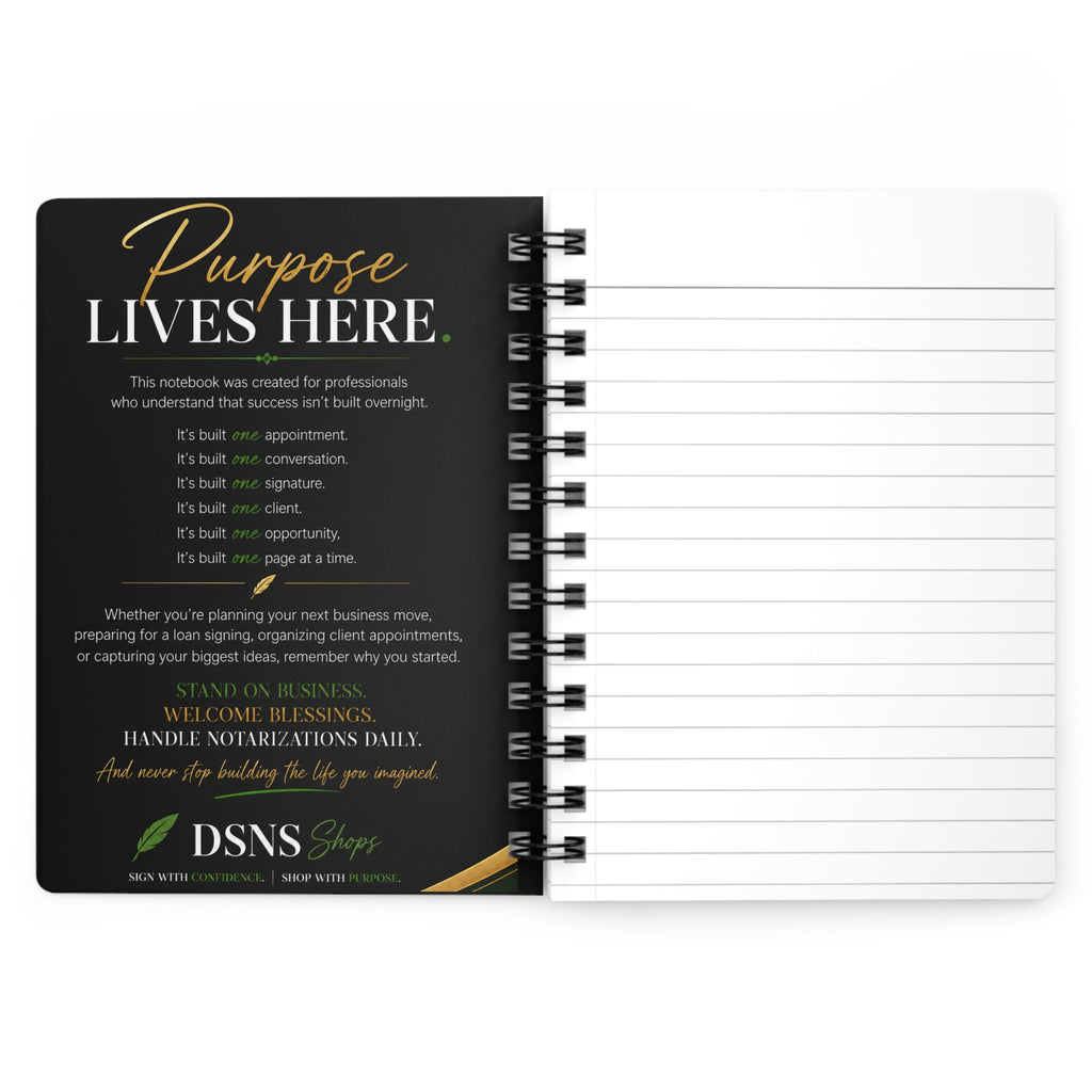 Standing on Business, Blessings & Notarizations Daily Spiral Notebook | Notary Journal | Entrepreneur Planner | Mobile Notary Gift | Business Notebook