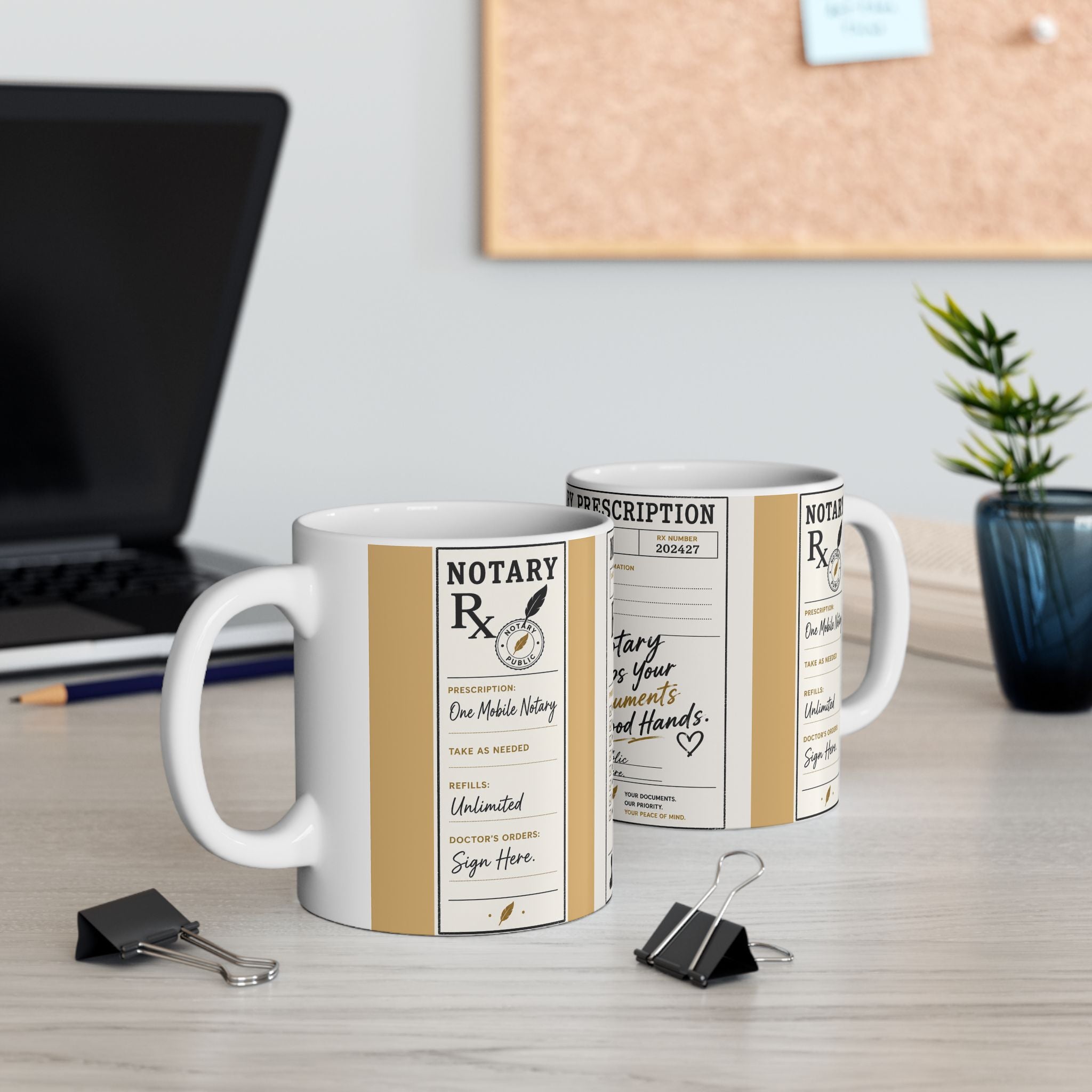 Notary Prescription Mug | Funny Notary Gift | Mobile Notary Coffee Mug | Loan Signing Agent Mug | 11oz & 15oz Ceramic Cup