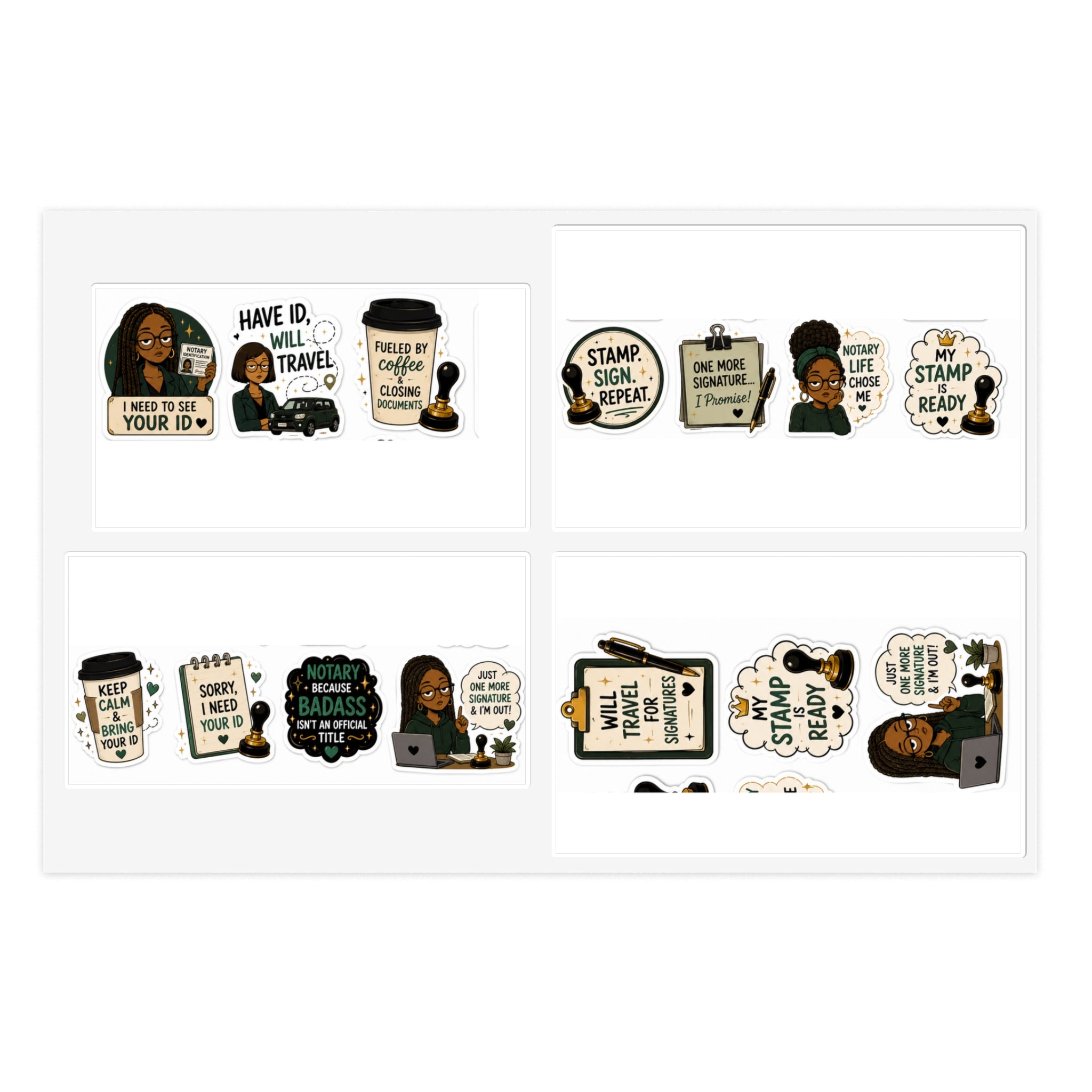 I Need to See Your ID Vinyl Sticker | Funny Notary Sticker | Notary Public Laptop Sticker | Business Owner Gift:  Sticker Sheets ✍🏽🤎