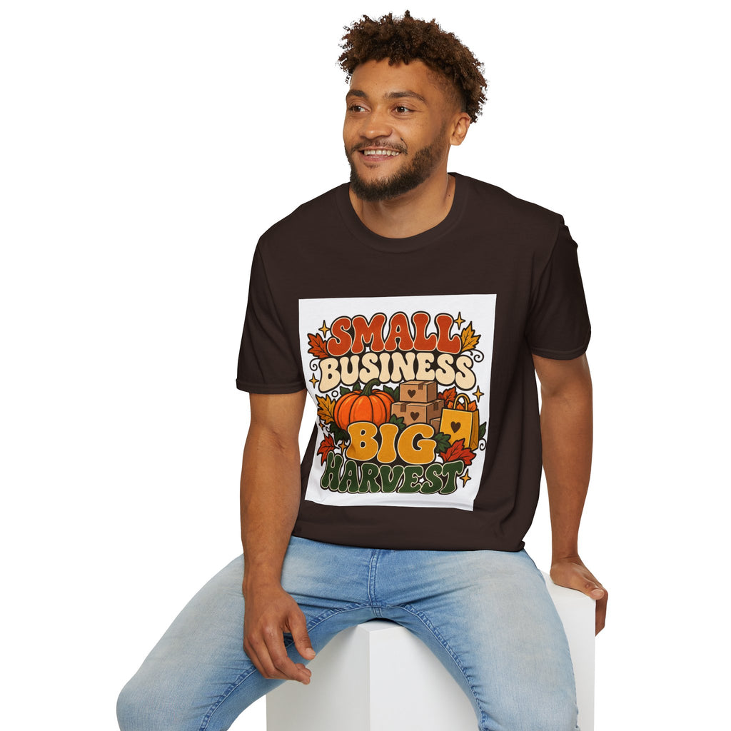 Small Business Big Harvest Graphic T-Shirt — Retro Fall Entrepreneur Tee