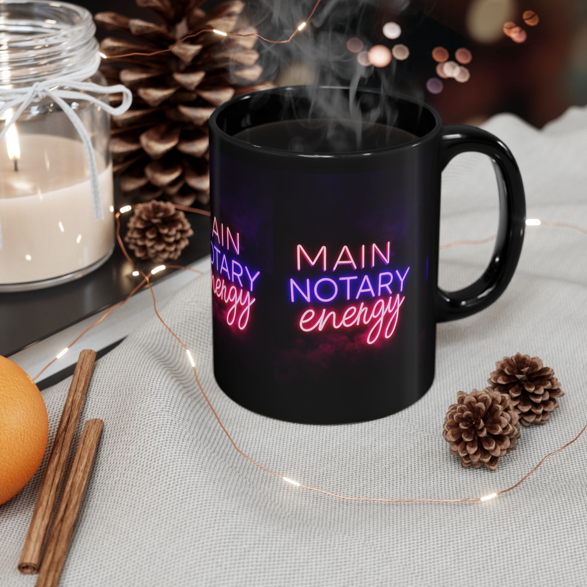 Main Notary Energy Neon Coffee Mug 💜💖☕