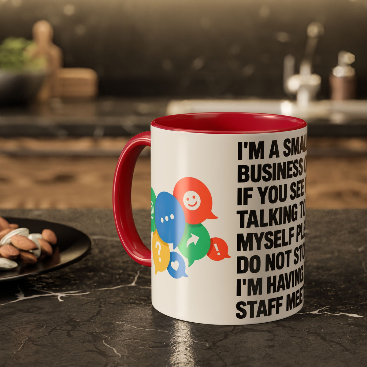 Small Business Owner Staff Meeting Mug — Funny Entrepreneur Coffee Cup