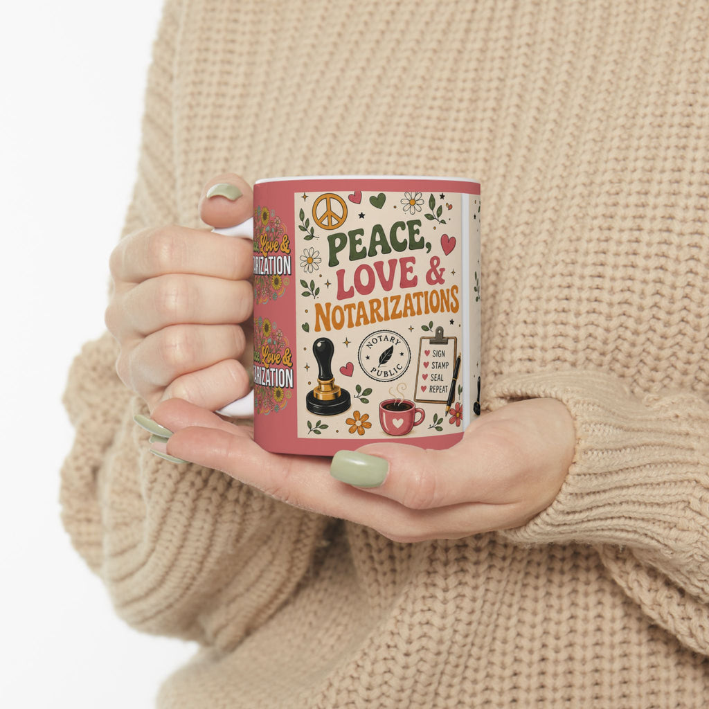 Retro Notary Coffee Mug | 11oz & 15oz Gift for Notaries, Loan Signing Agents & Mobile Notary Professionals